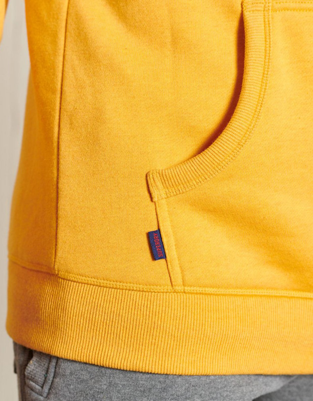 Superdry Vintage logo embroidered  hoodie turmeric marl