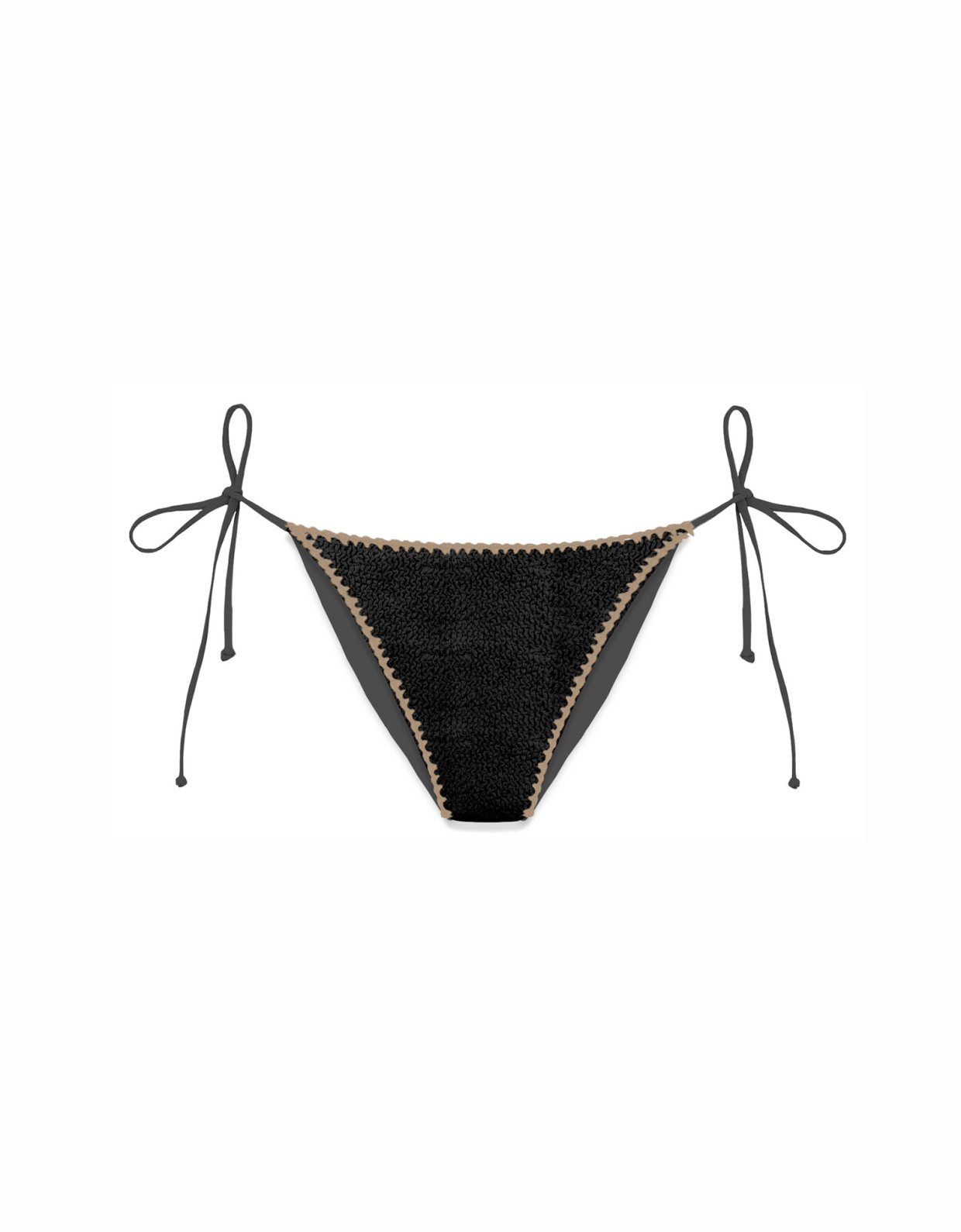 MC2 Saint Barth Virgo crinkle bikini bottom with contrasting embroidery