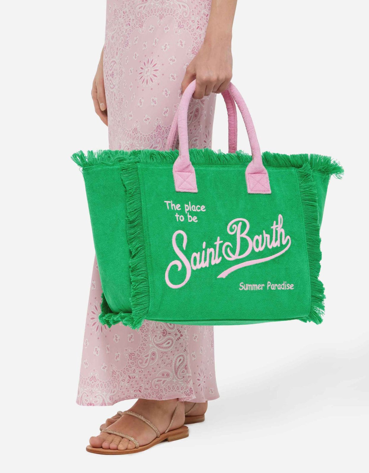 MC2 Saint Barth Vanity green terry sponge tote bag