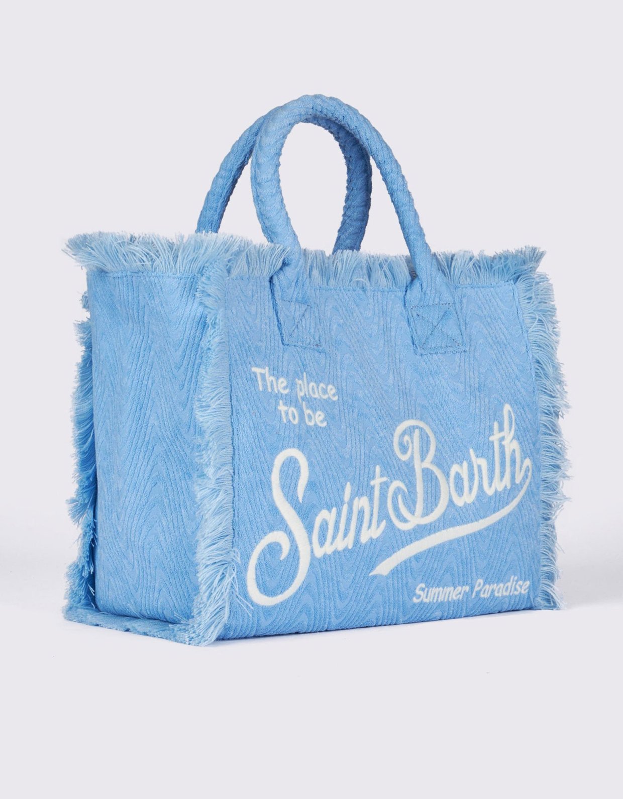 MC2 Saint Barth Vanity light blue terry embossed sponge tote bag