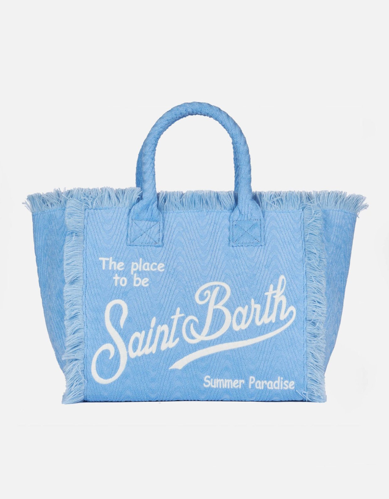 MC2 Saint Barth Vanity light blue terry embossed sponge tote bag