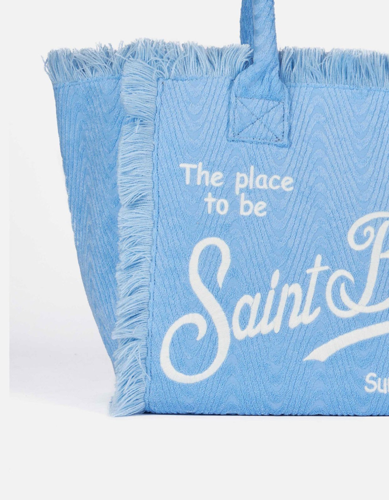 MC2 Saint Barth Vanity light blue terry embossed sponge tote bag