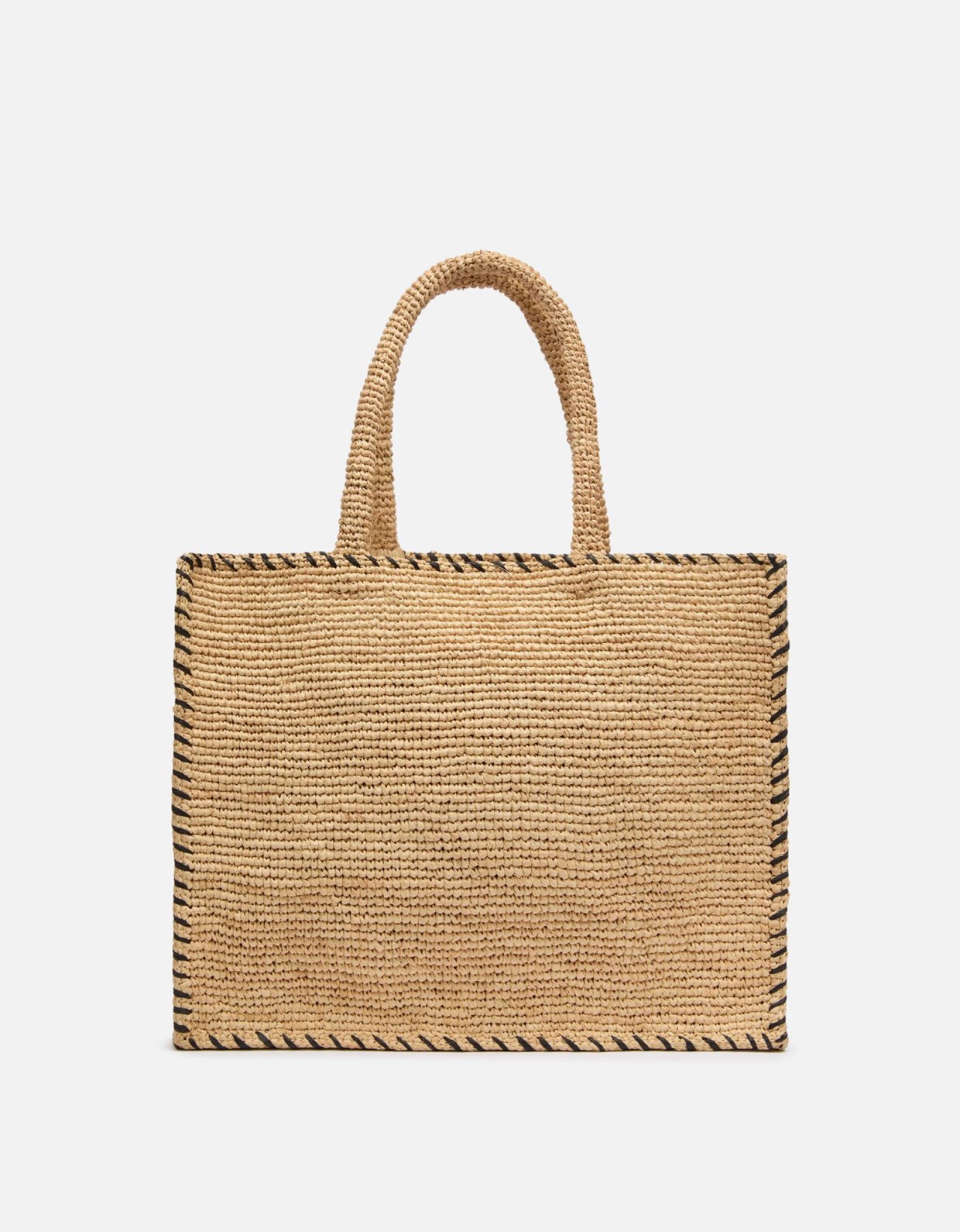 MC2 Saint Barth Vanity natural beige raffia shoulder bag with black trim