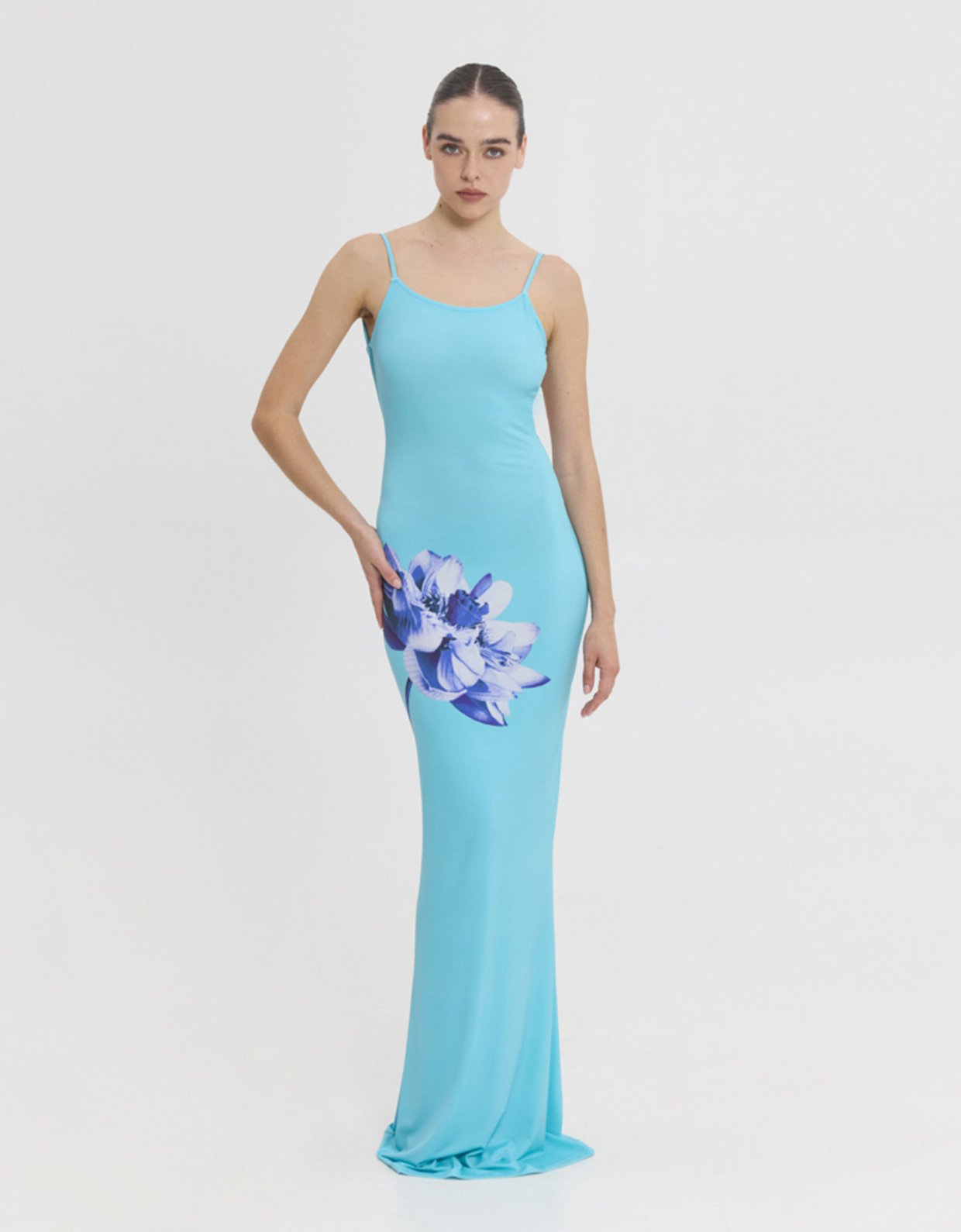 Sunset go Veronica dress aqua floral