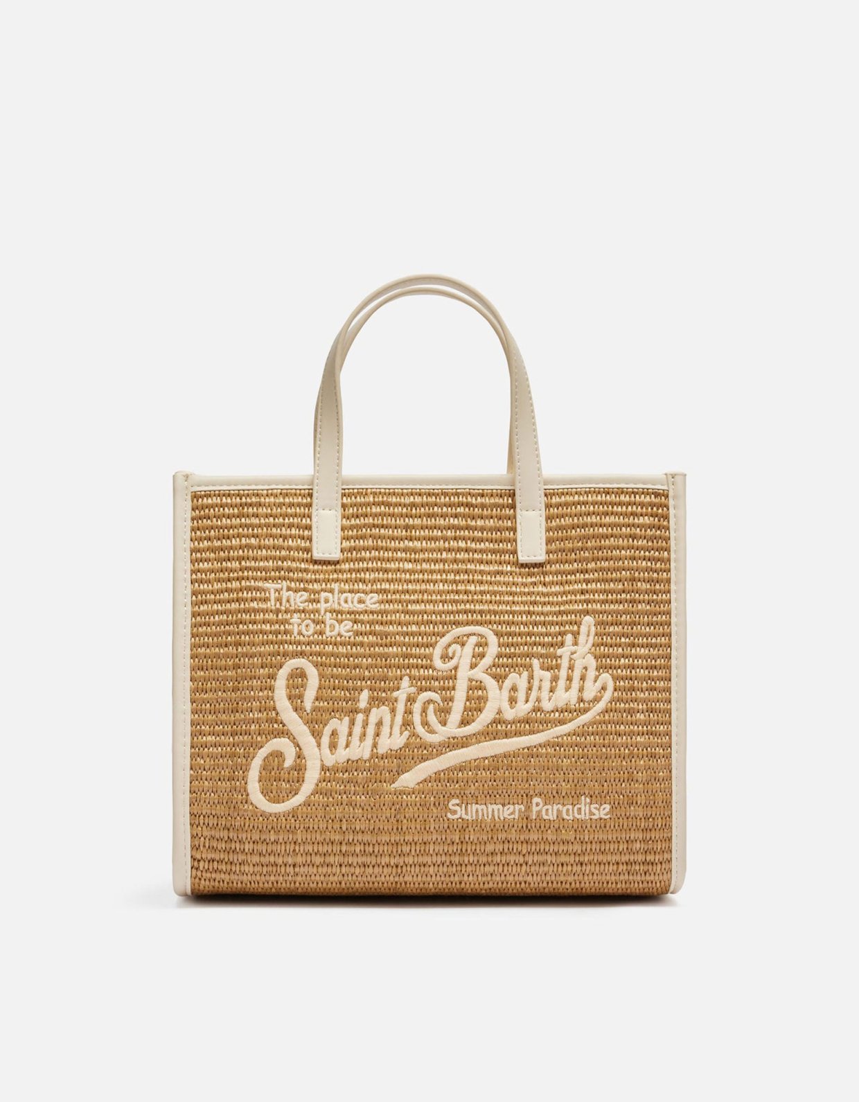 MC2 Saint Barth Vivian brown midi straw handbag