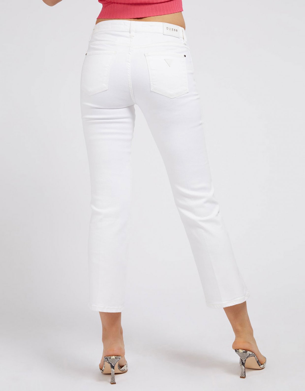 Guess Sexy straight ankle pants white