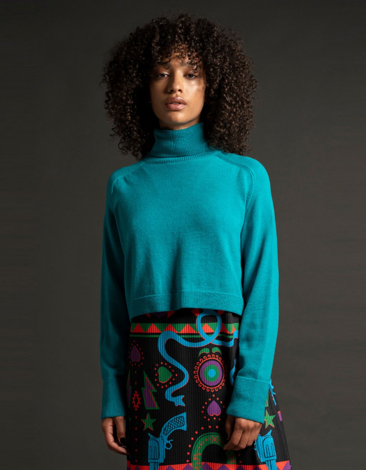 Peace & Chaos Munca cropped sweater blue
