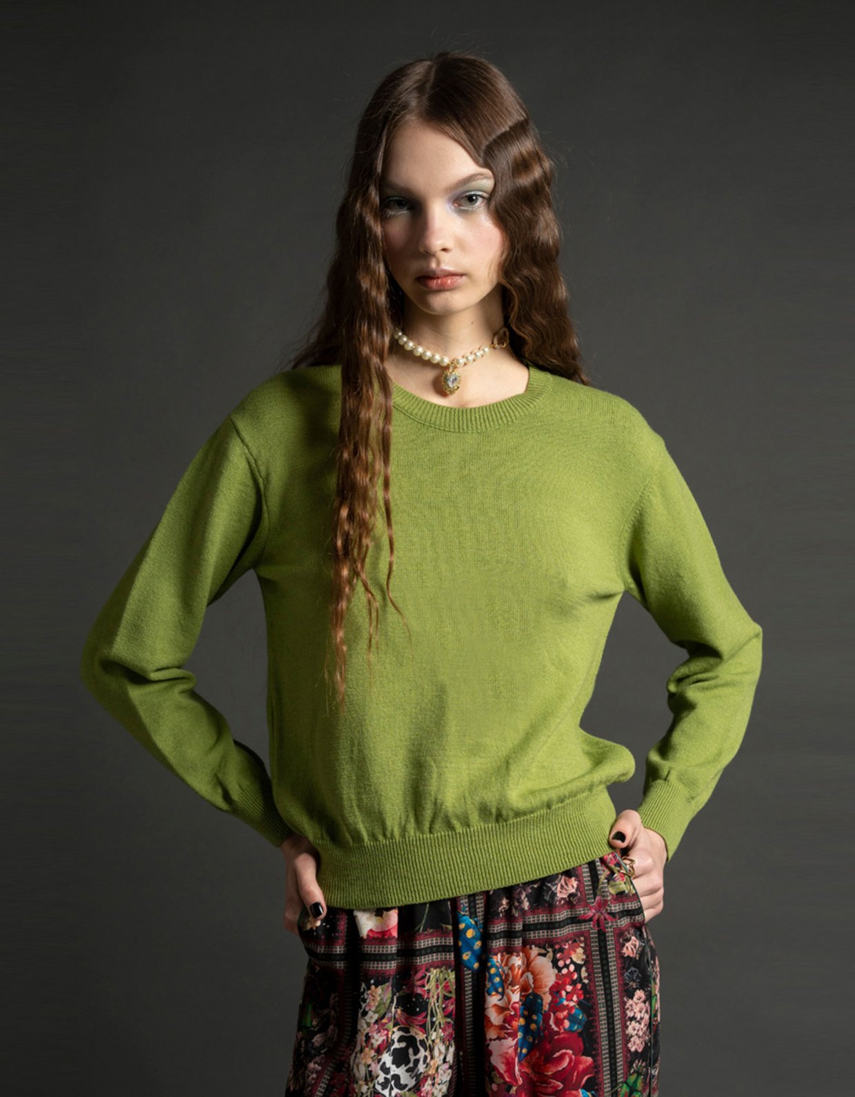 Peace & Chaos Mallin sweater light green