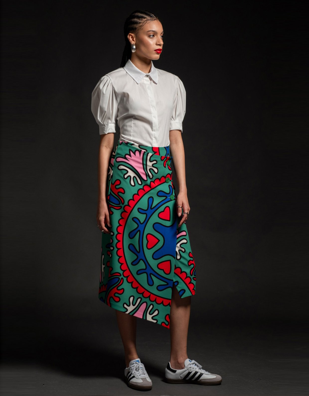 Peace & Chaos Unity envelope midi skirt