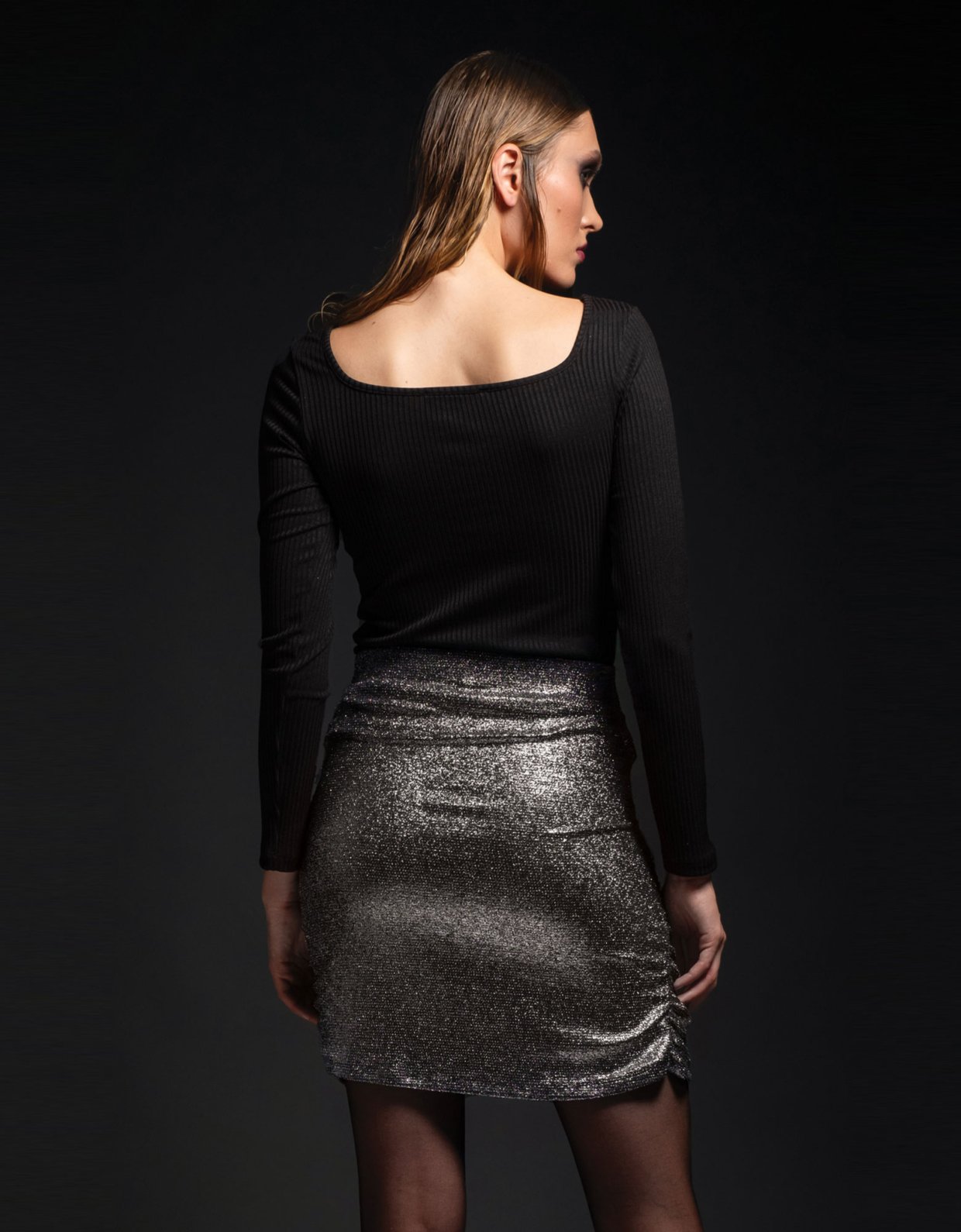 Peace & Chaos Moonstone mini skirt silver