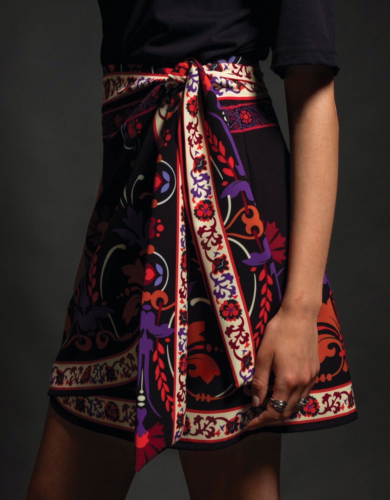 Peace & Chaos Romanticism mini wrap skirt