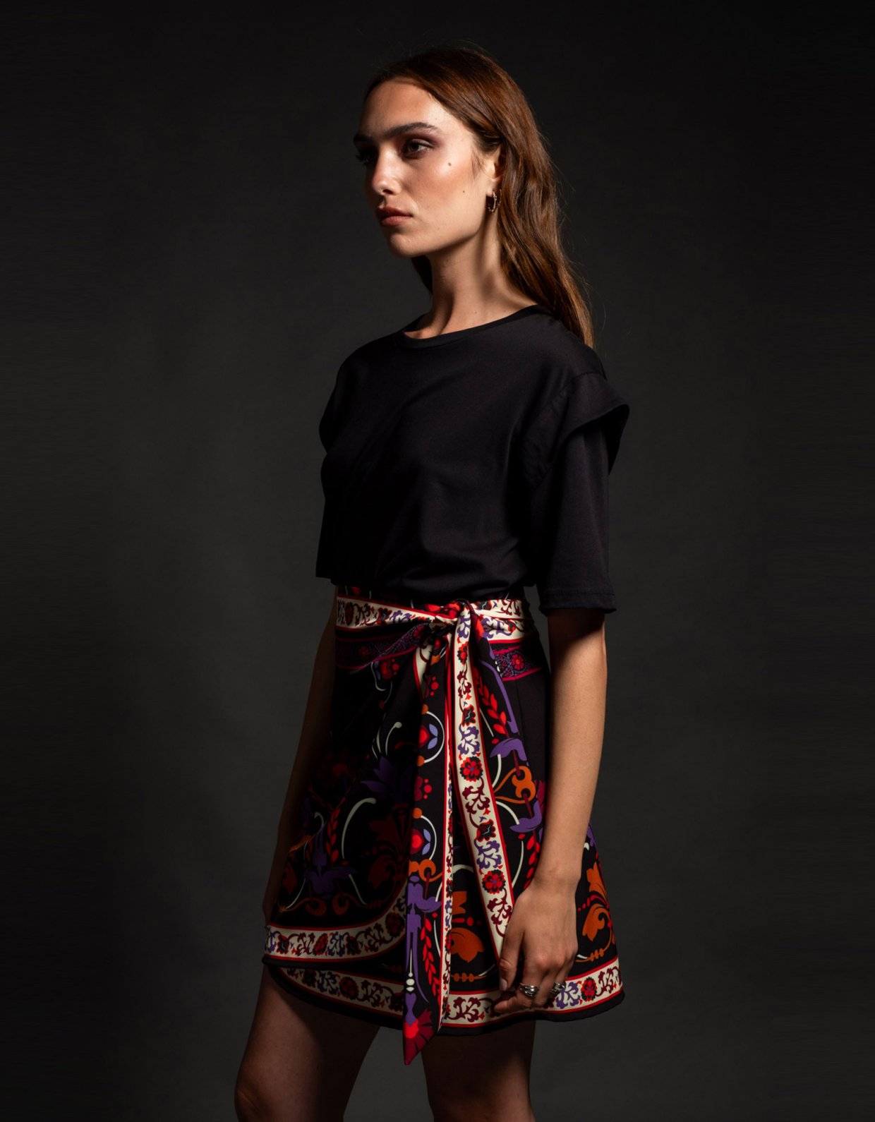 Peace & Chaos Romanticism mini wrap skirt