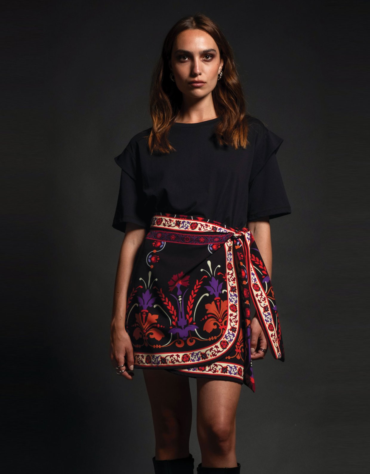 Peace & Chaos Romanticism mini wrap skirt