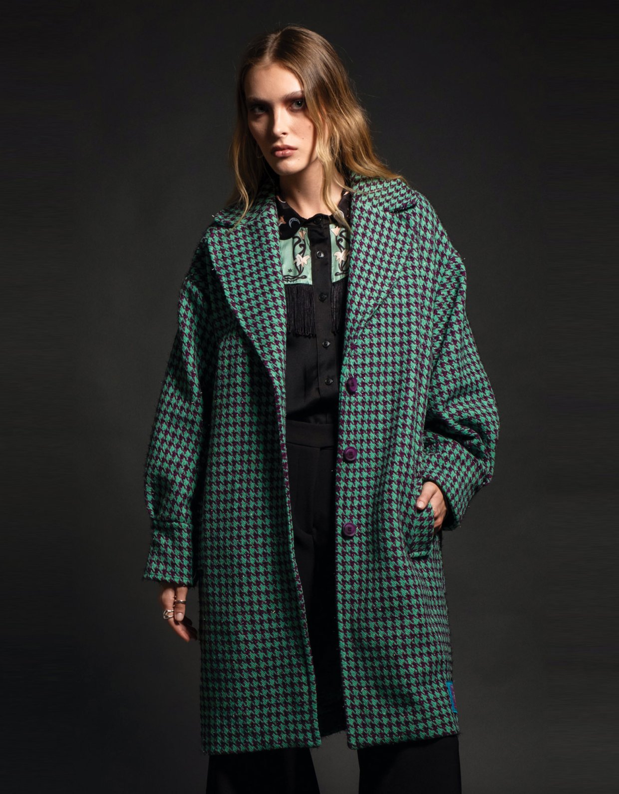 Peace & Chaos Tweed green coat