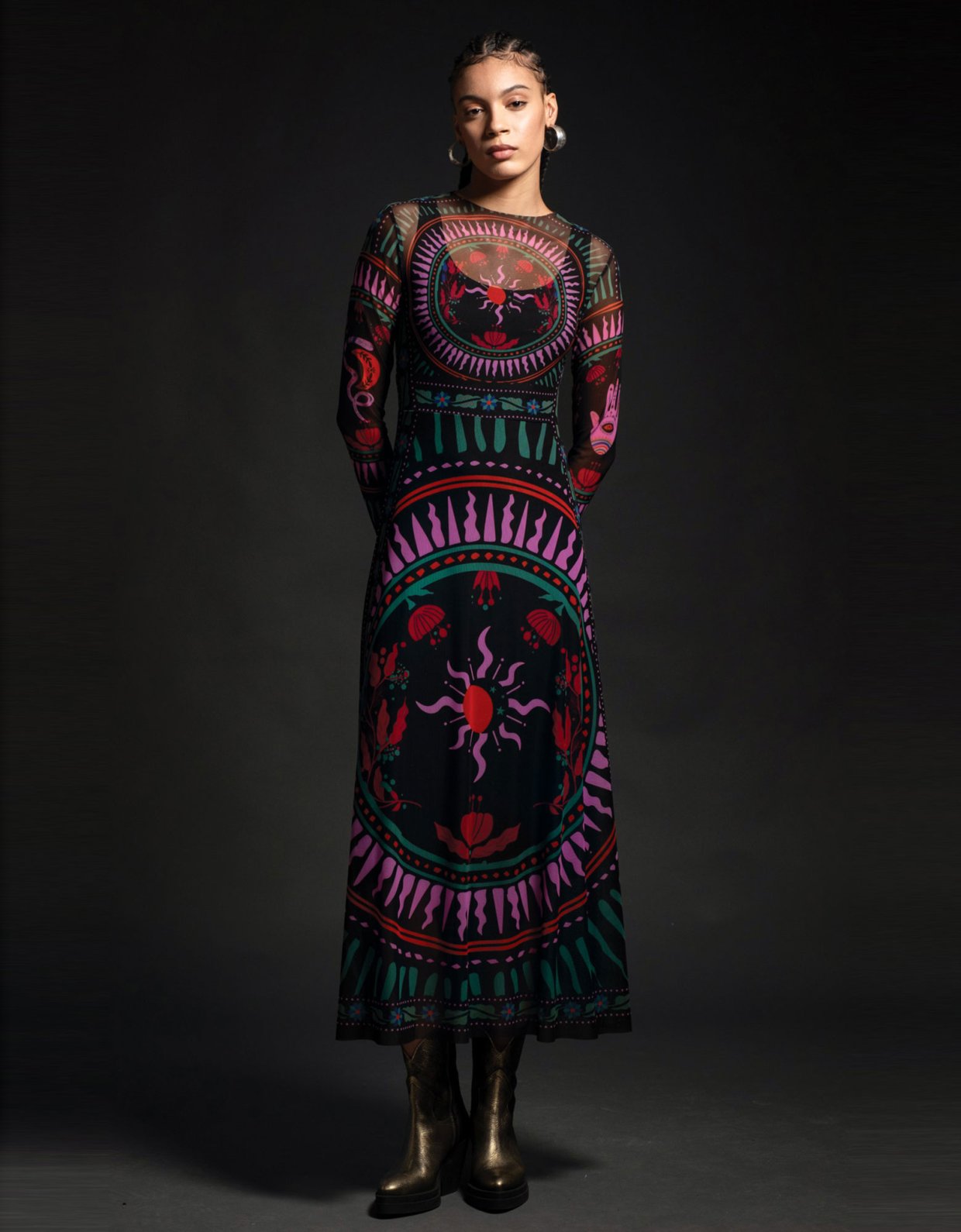 Peace & Chaos Infinity long mesh dress