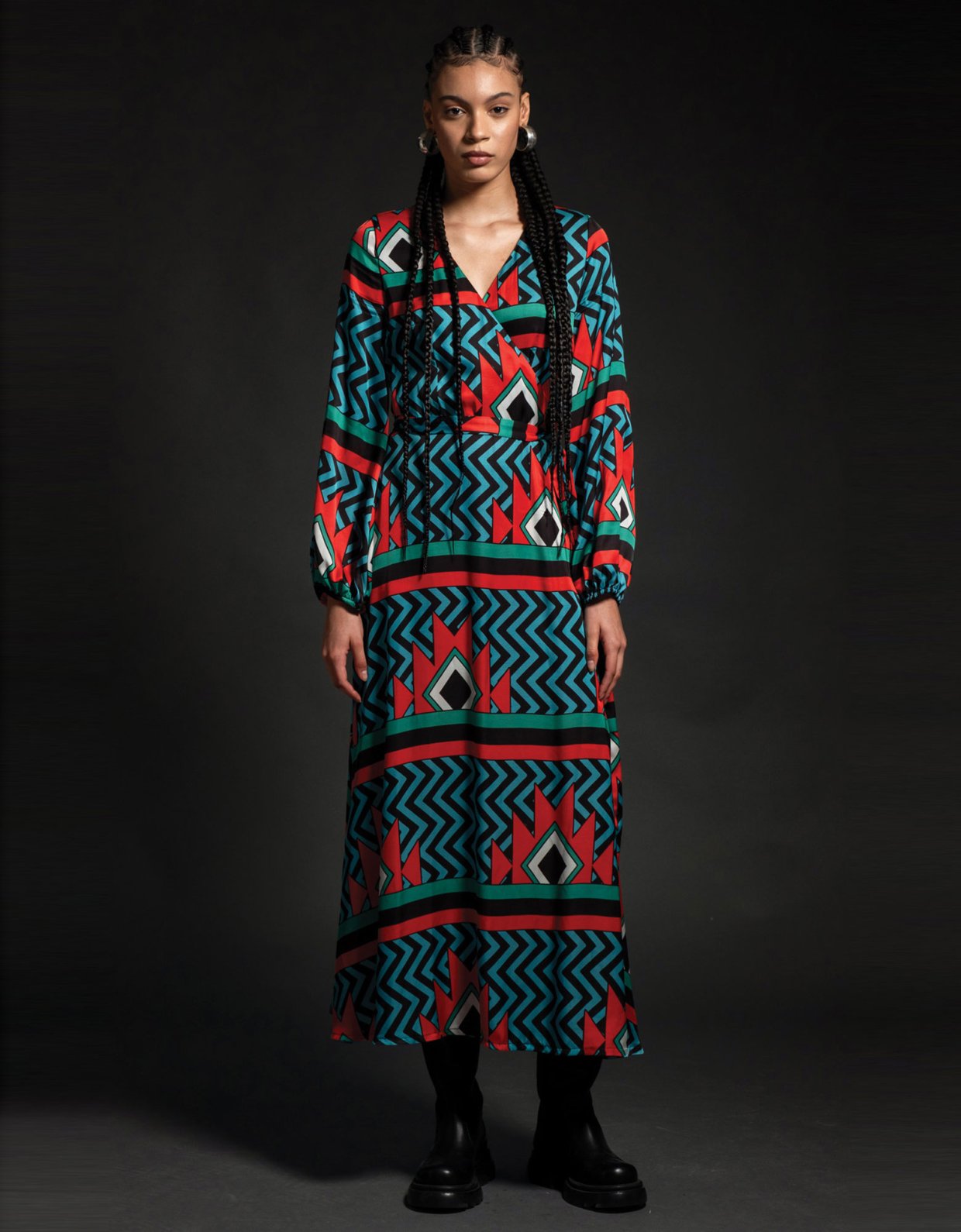 Peace & Chaos Crest wrap long dress