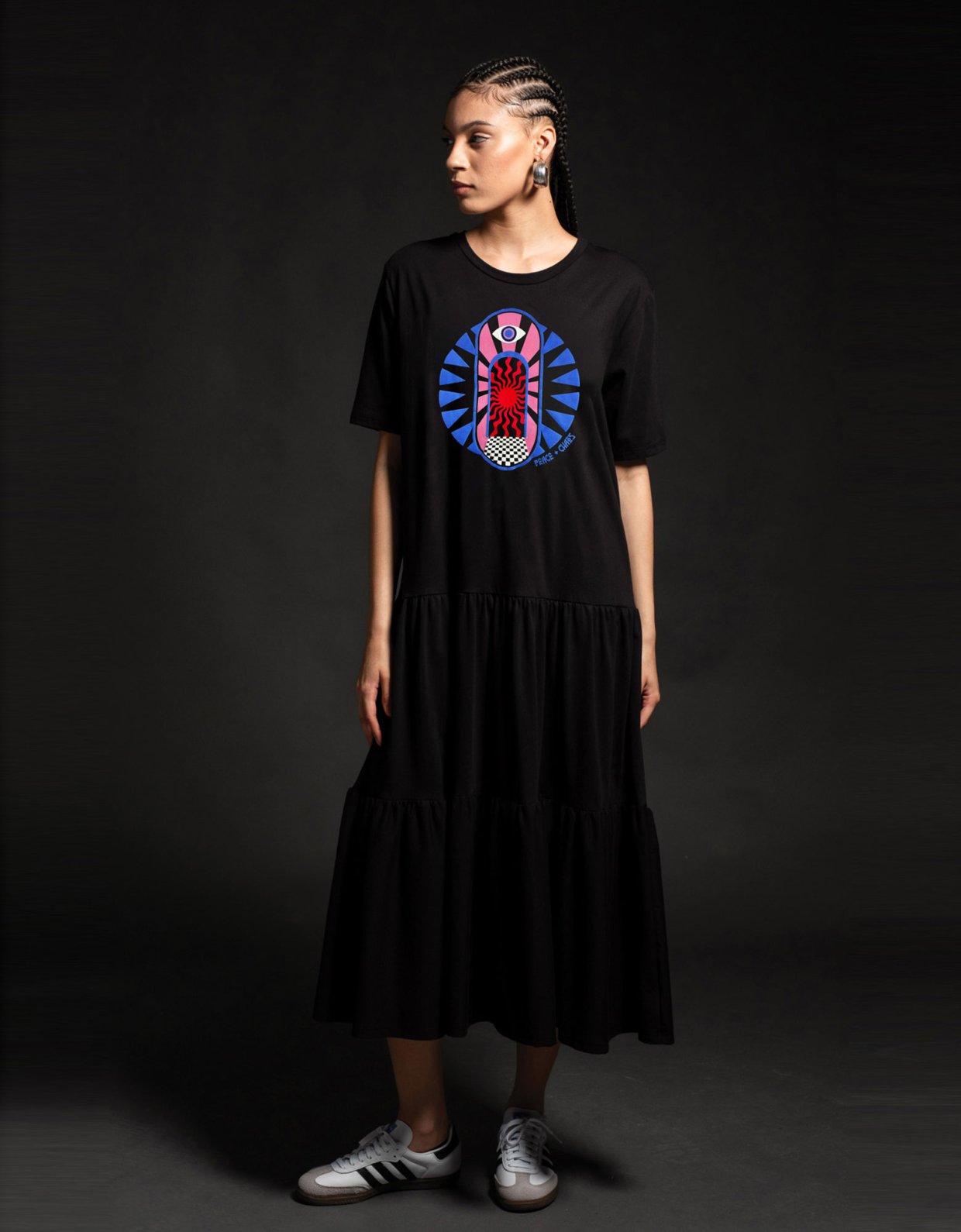 Peace & Chaos Miracle long dress black