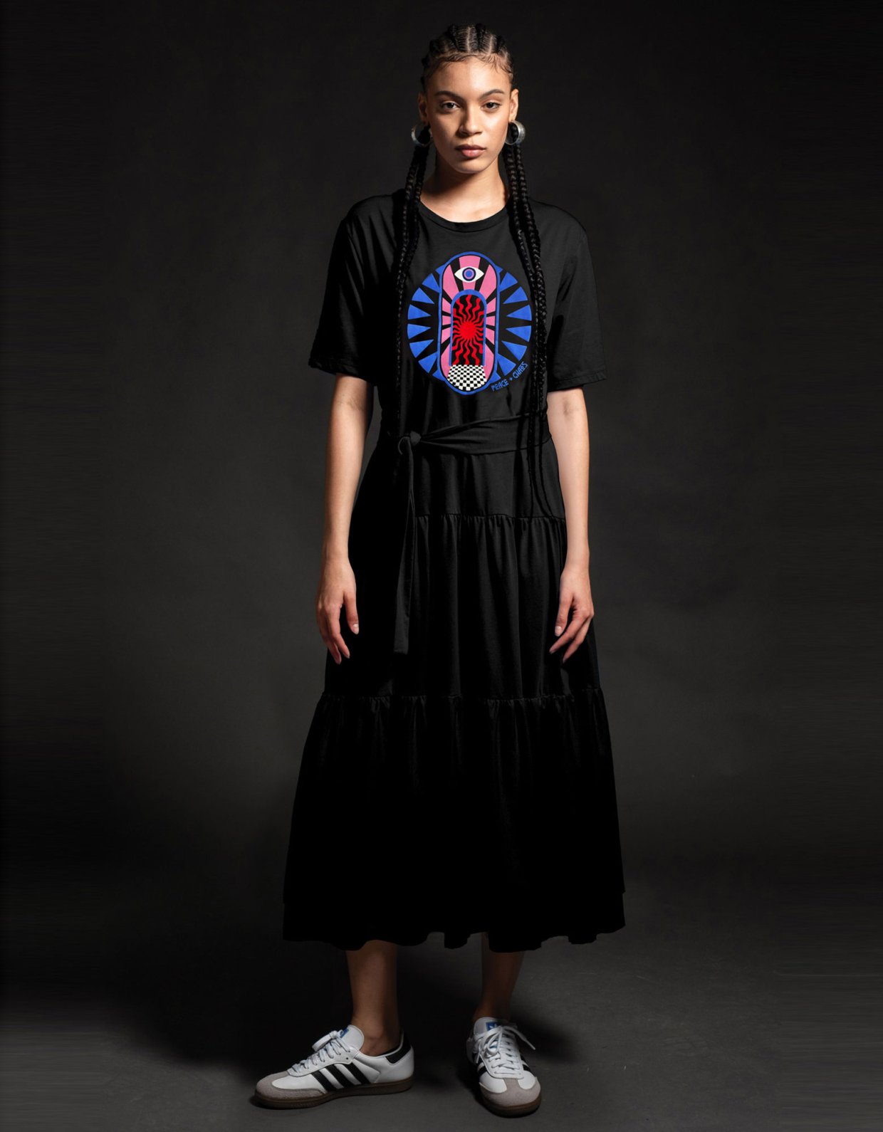 Peace & Chaos Miracle long dress black