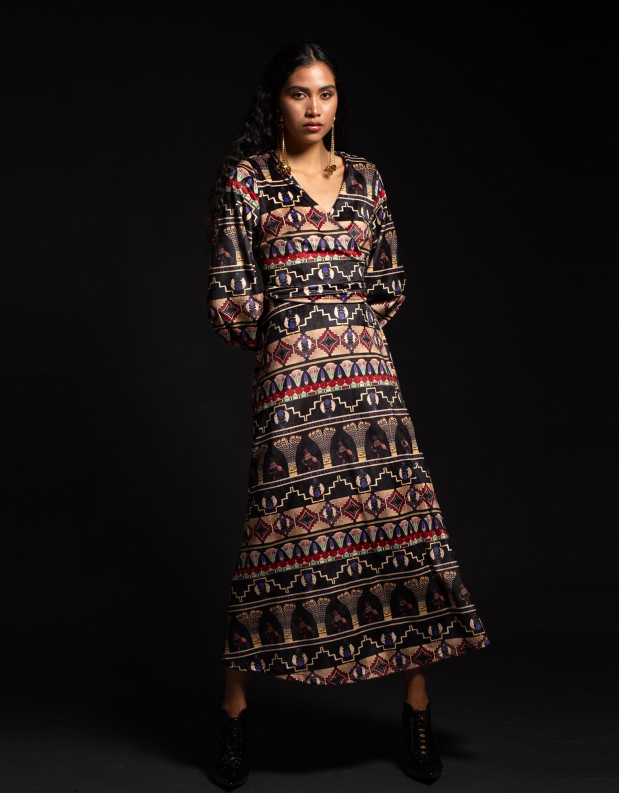 Peace & Chaos Worship wrap long dress velvet