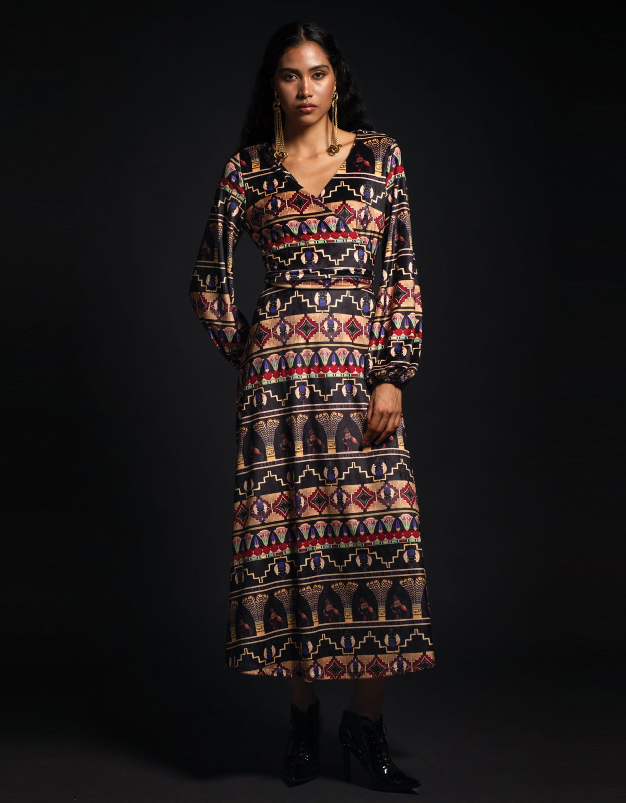 Peace & Chaos Worship wrap long dress velvet