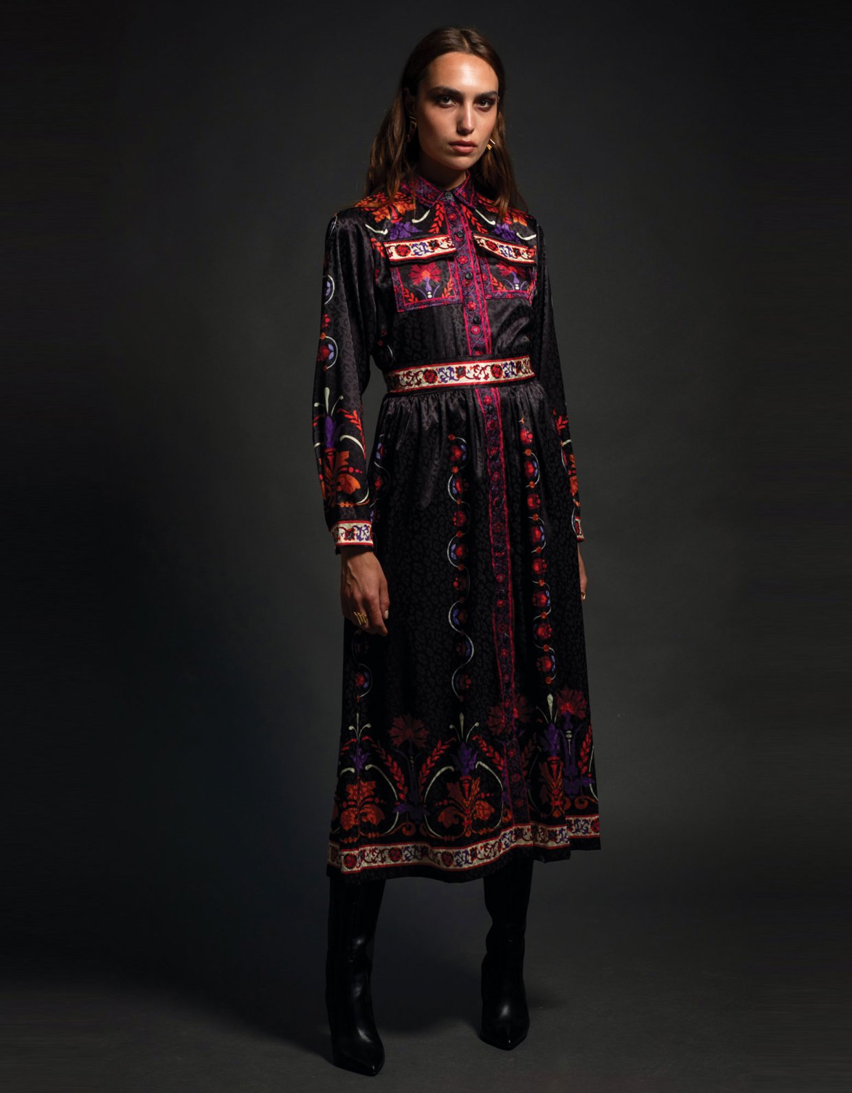 Peace & Chaos Romanticism shirt-dress silky