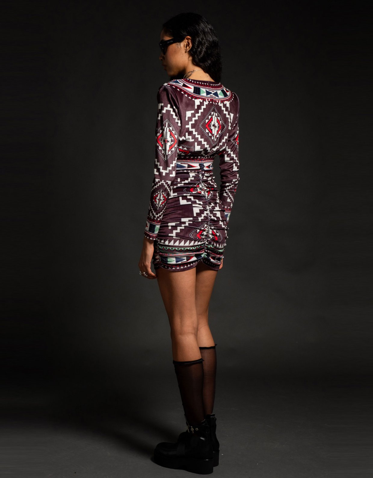 Peace & Chaos Echo short dress velvet