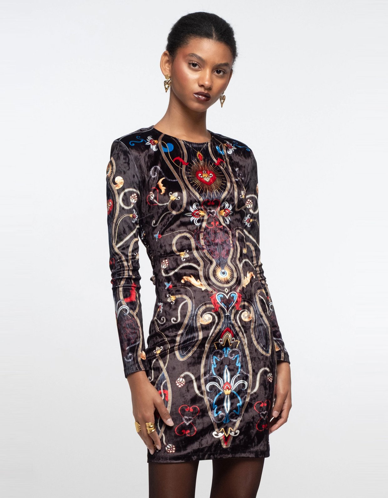 Peace and Chaos Dusk bodycon dress velvet