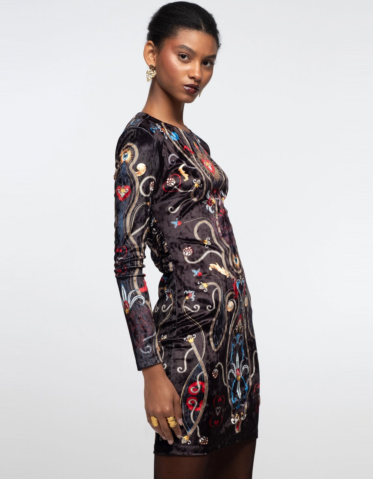 Peace and Chaos Dusk bodycon dress velvet