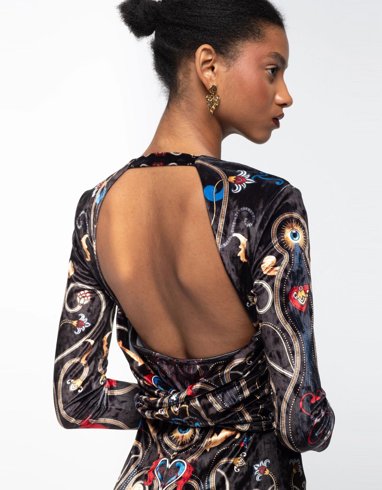 Peace and Chaos Dusk bodycon dress velvet