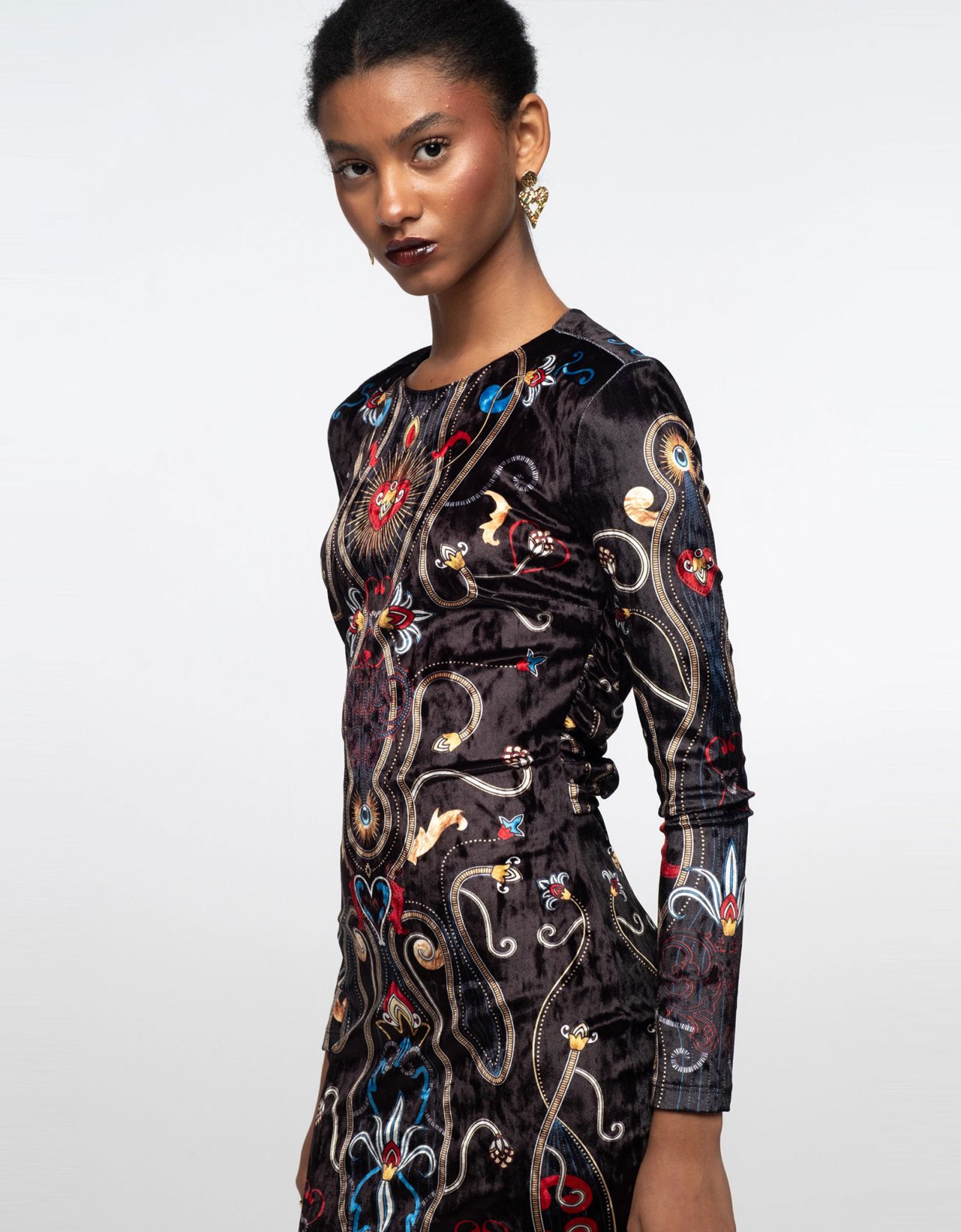 Peace and Chaos Dusk bodycon dress velvet