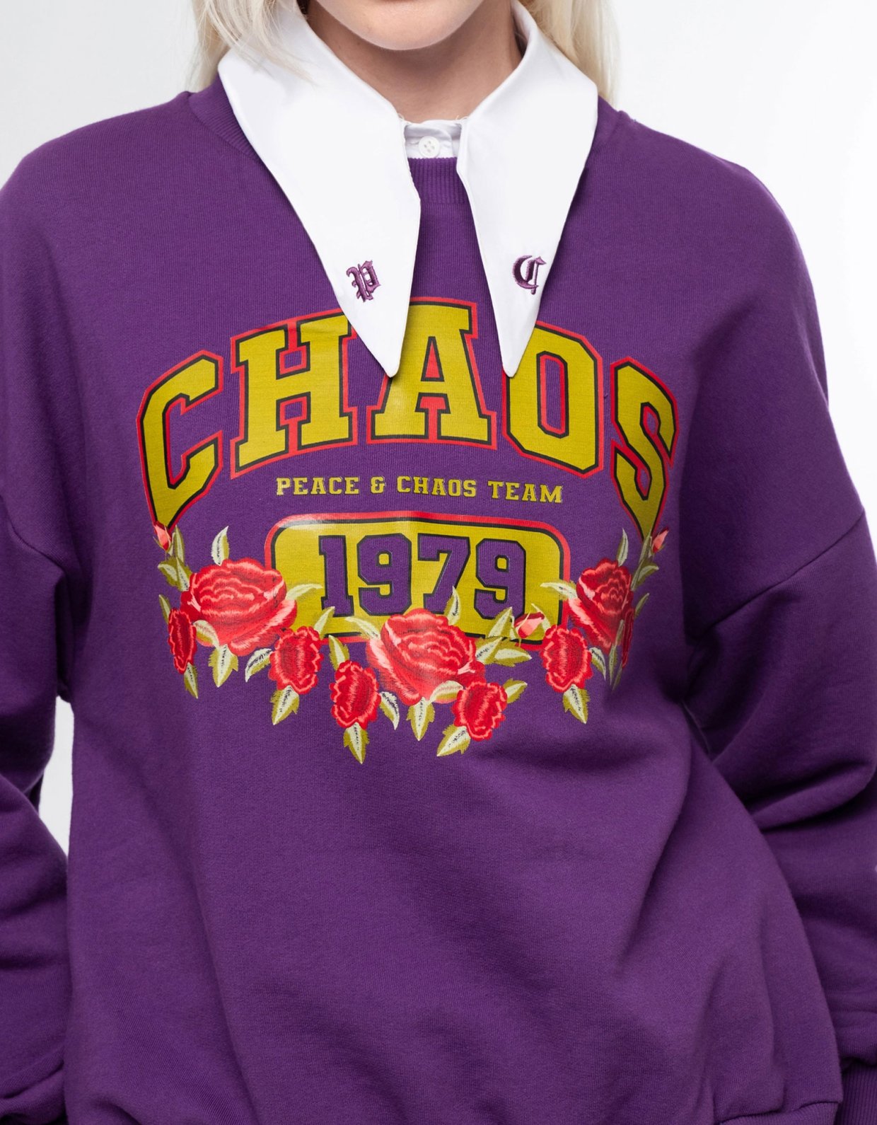 Peace and Chaos Old-school sweater purple
