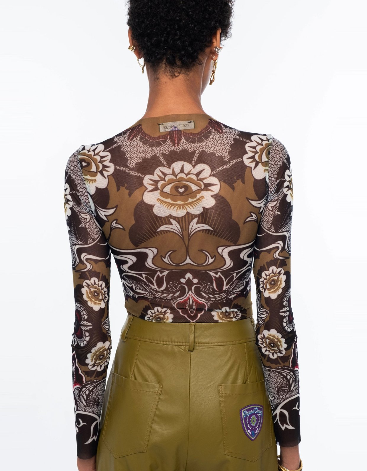 Peace and Chaos Bloom top - mesh