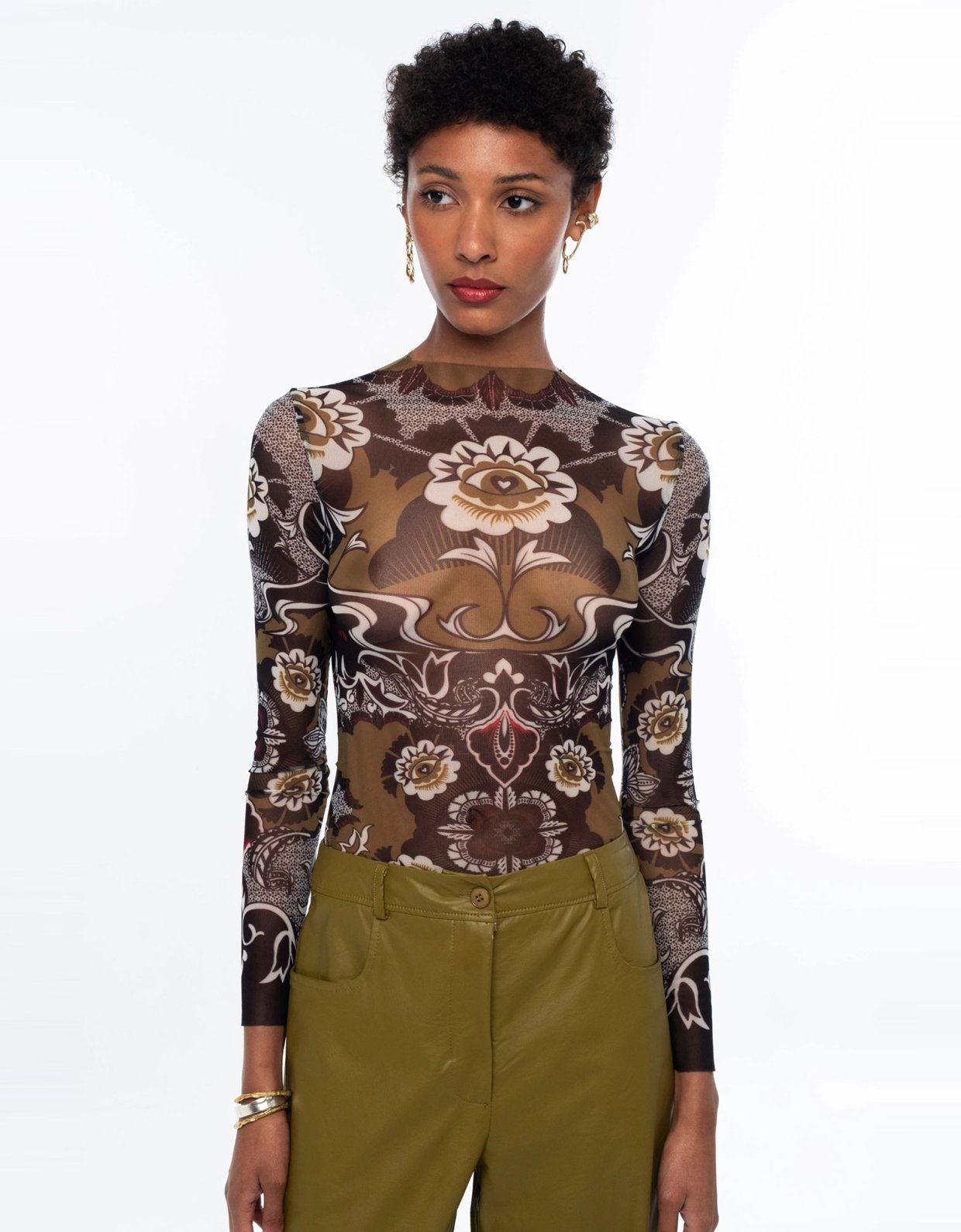 Peace and Chaos Bloom top - mesh
