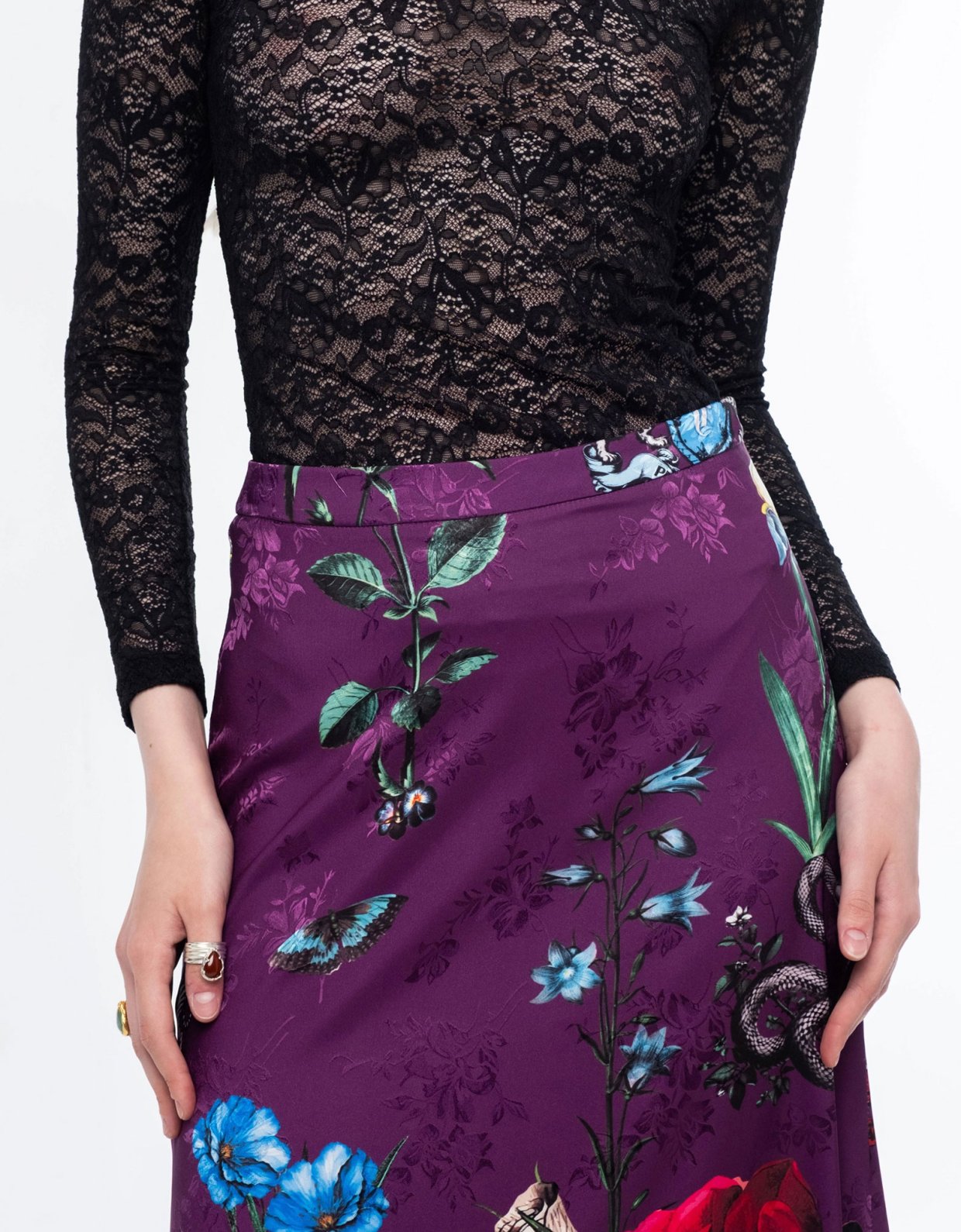 Peace and Chaos Violet long skirt - jacquard