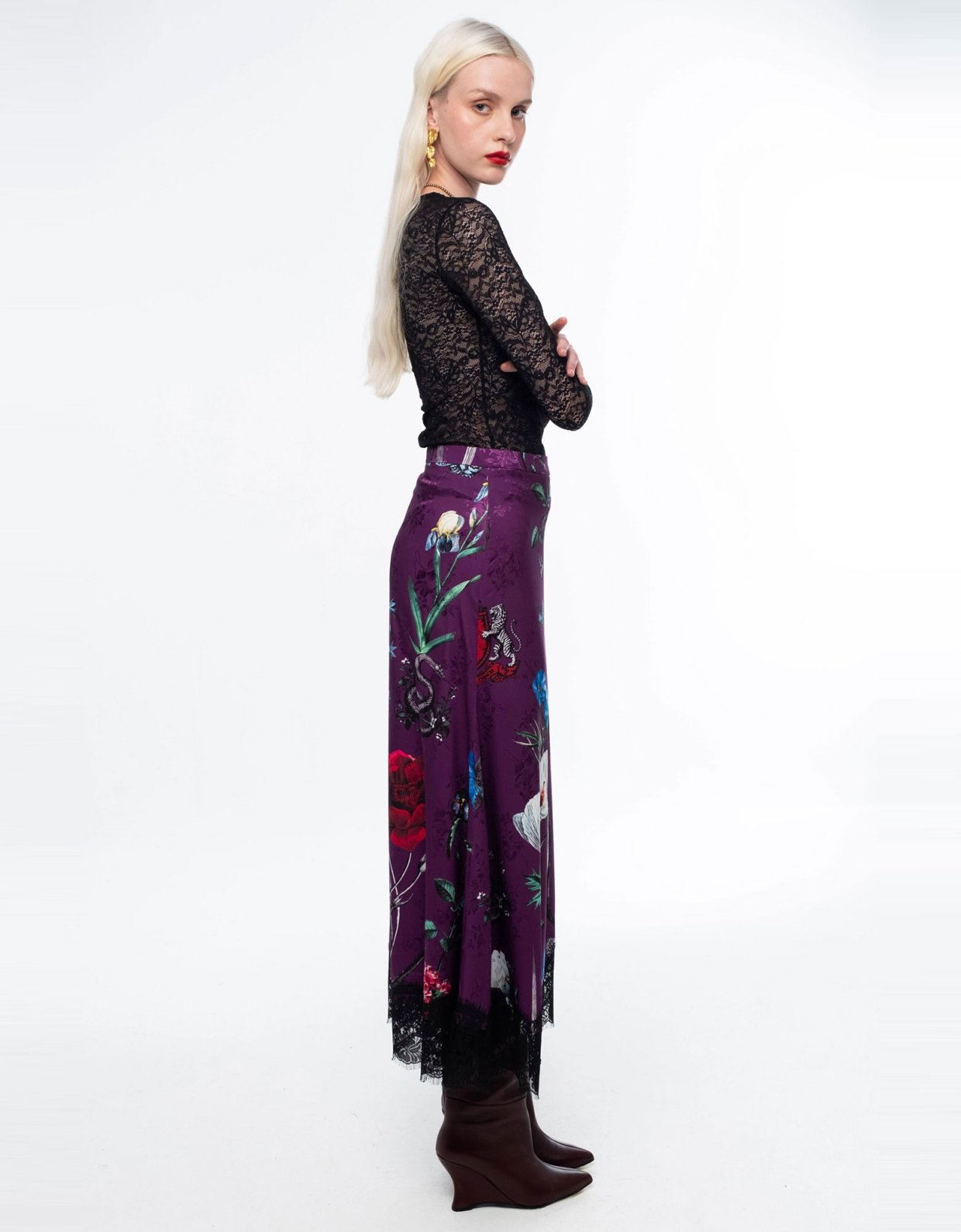 Peace and Chaos Violet long skirt - jacquard