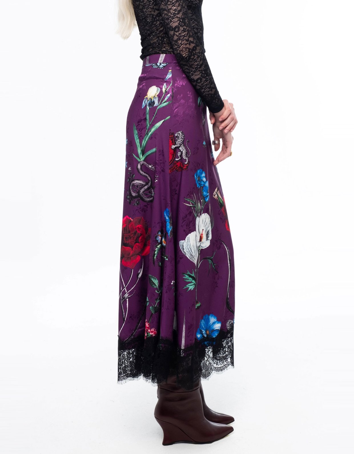 Peace and Chaos Violet long skirt - jacquard