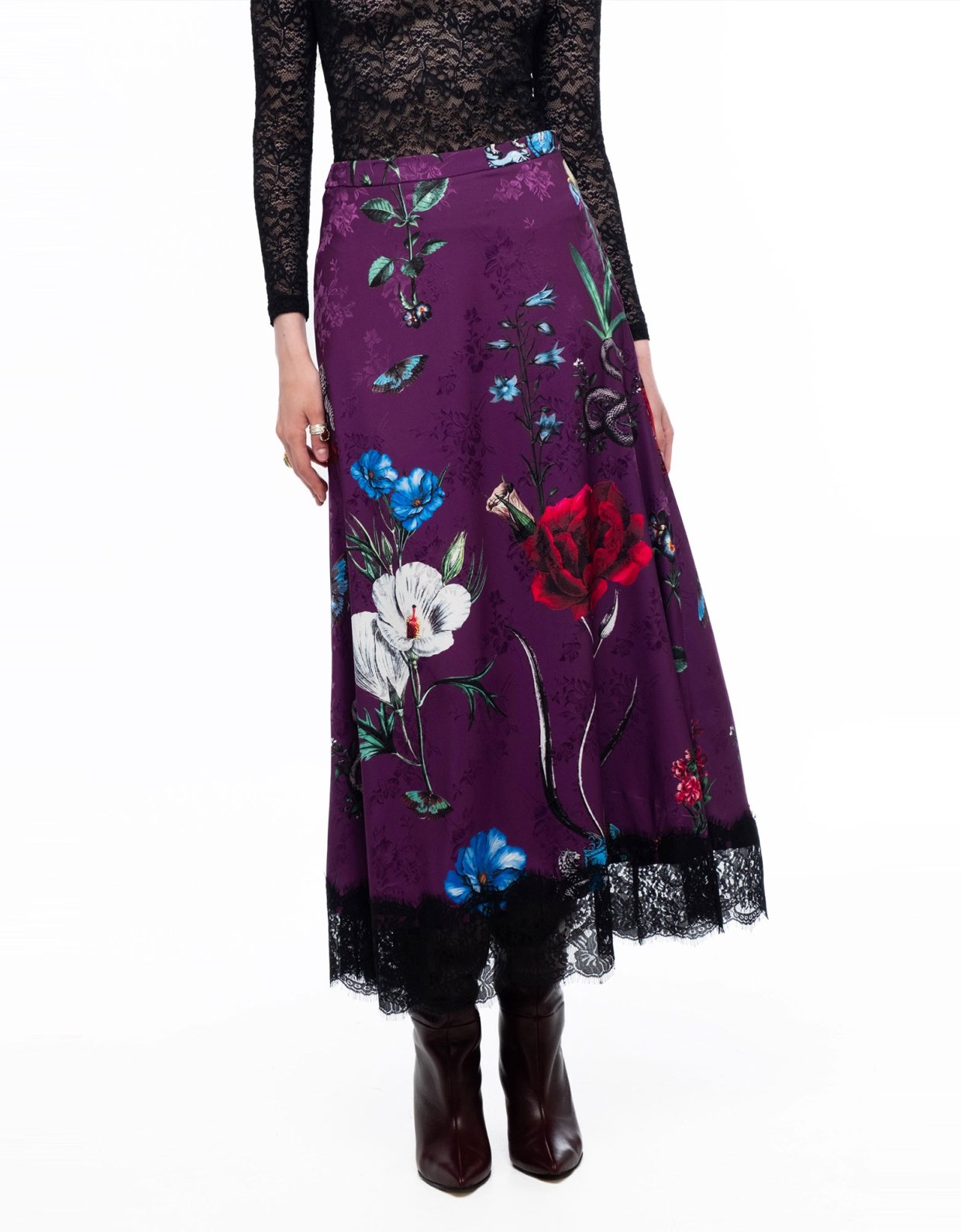 Peace and Chaos Violet long skirt - jacquard