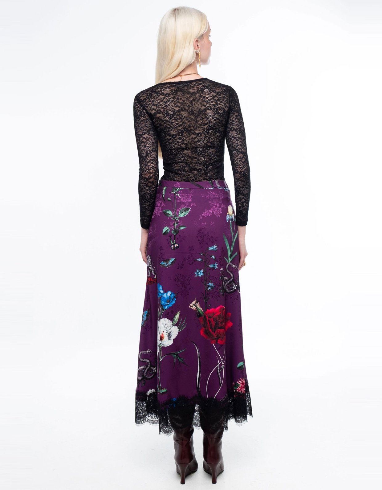 Peace and Chaos Violet long skirt - jacquard