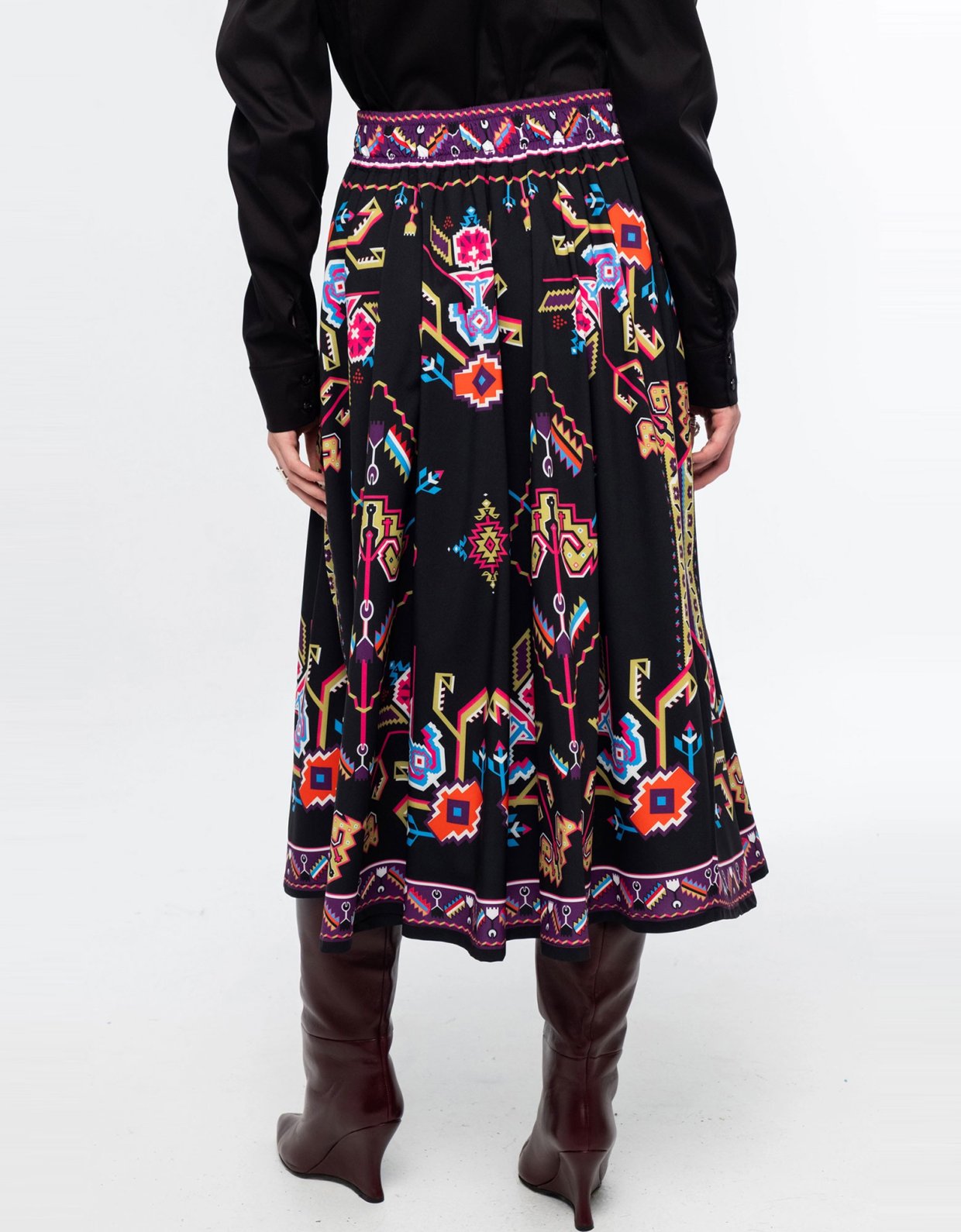 Peace and Chaos Emblem midi skirt