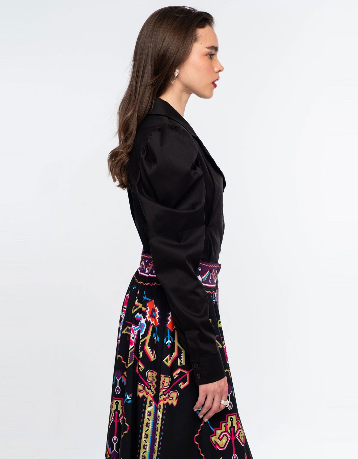 Peace and Chaos Emblem midi skirt
