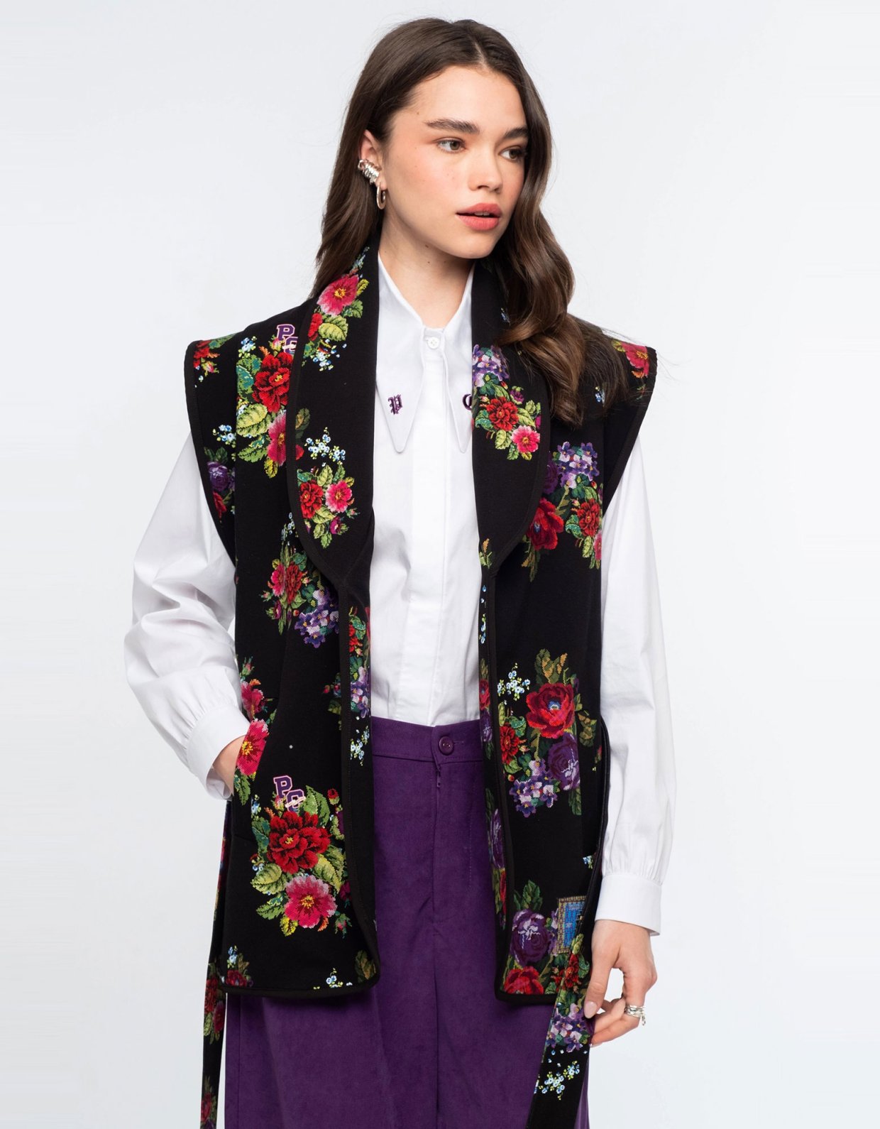 Peace and Chaos Bouquet waistcoat - cotton