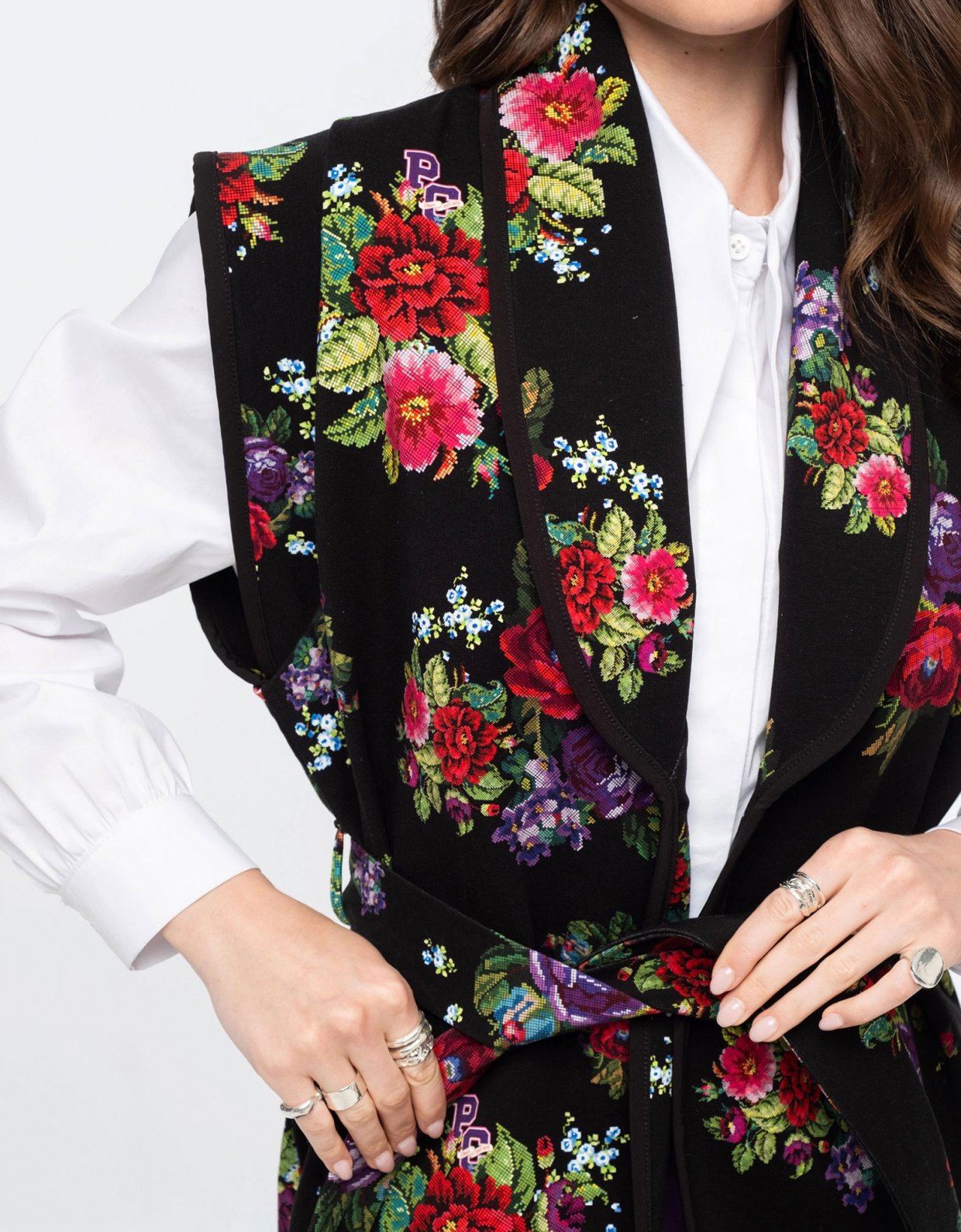 Peace and Chaos Bouquet waistcoat - cotton