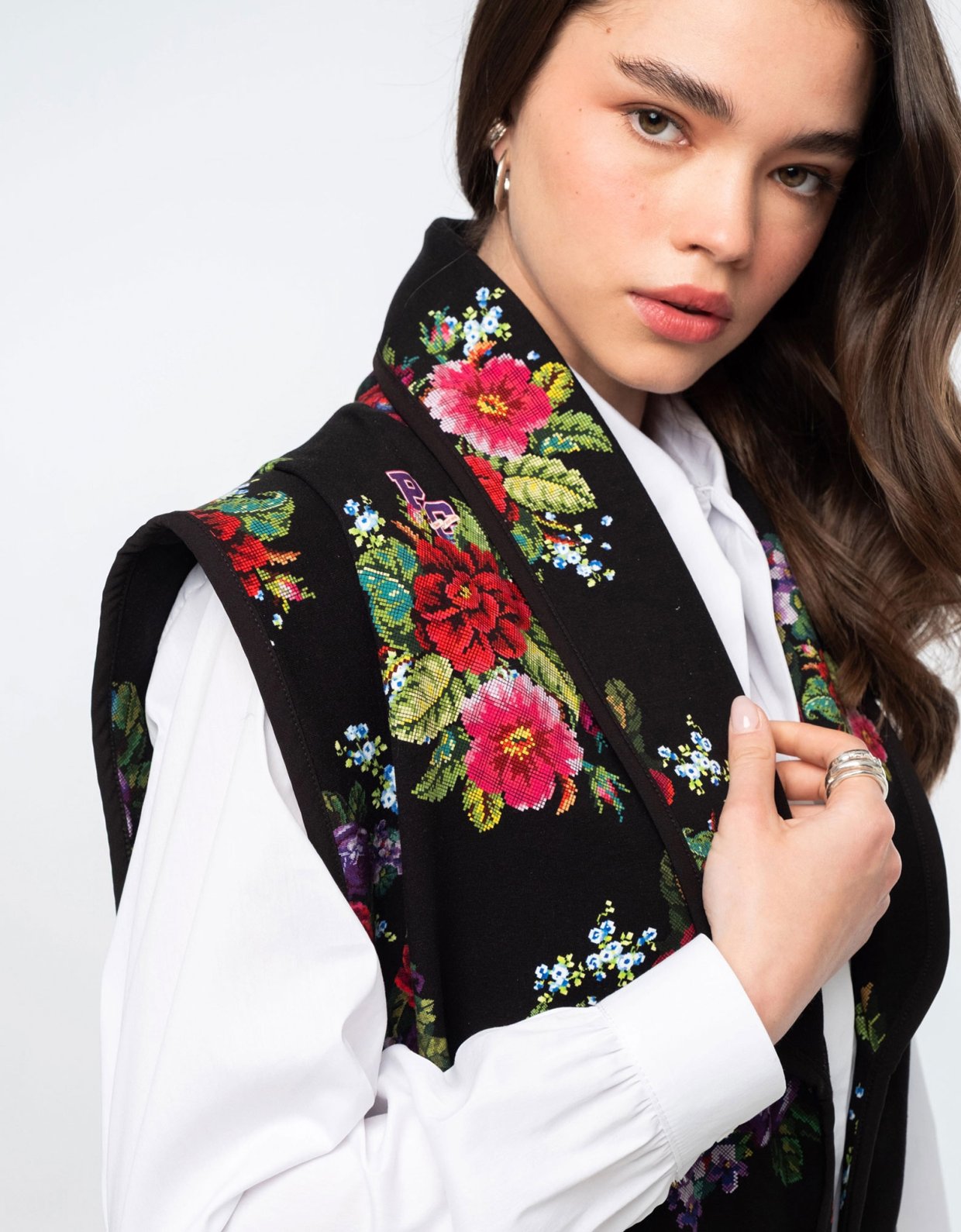 Peace and Chaos Bouquet waistcoat - cotton