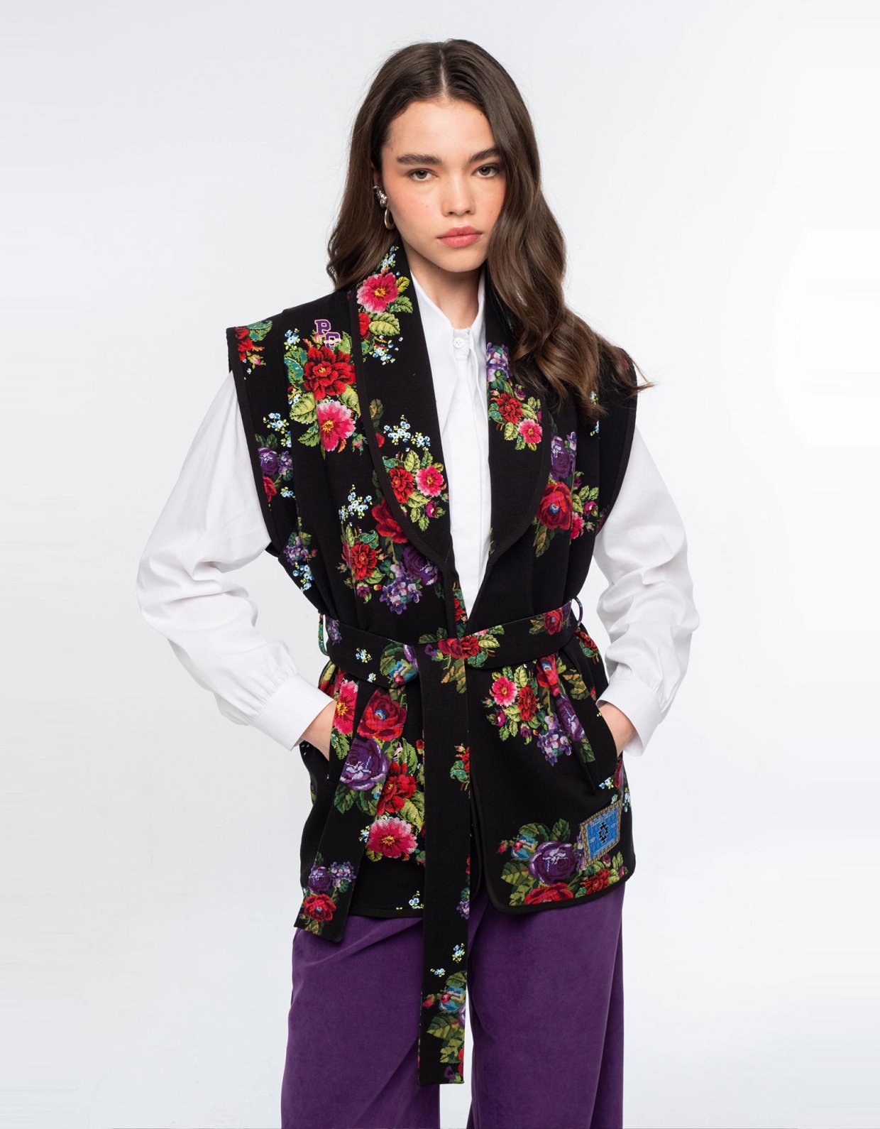 Peace and Chaos Bouquet waistcoat - cotton
