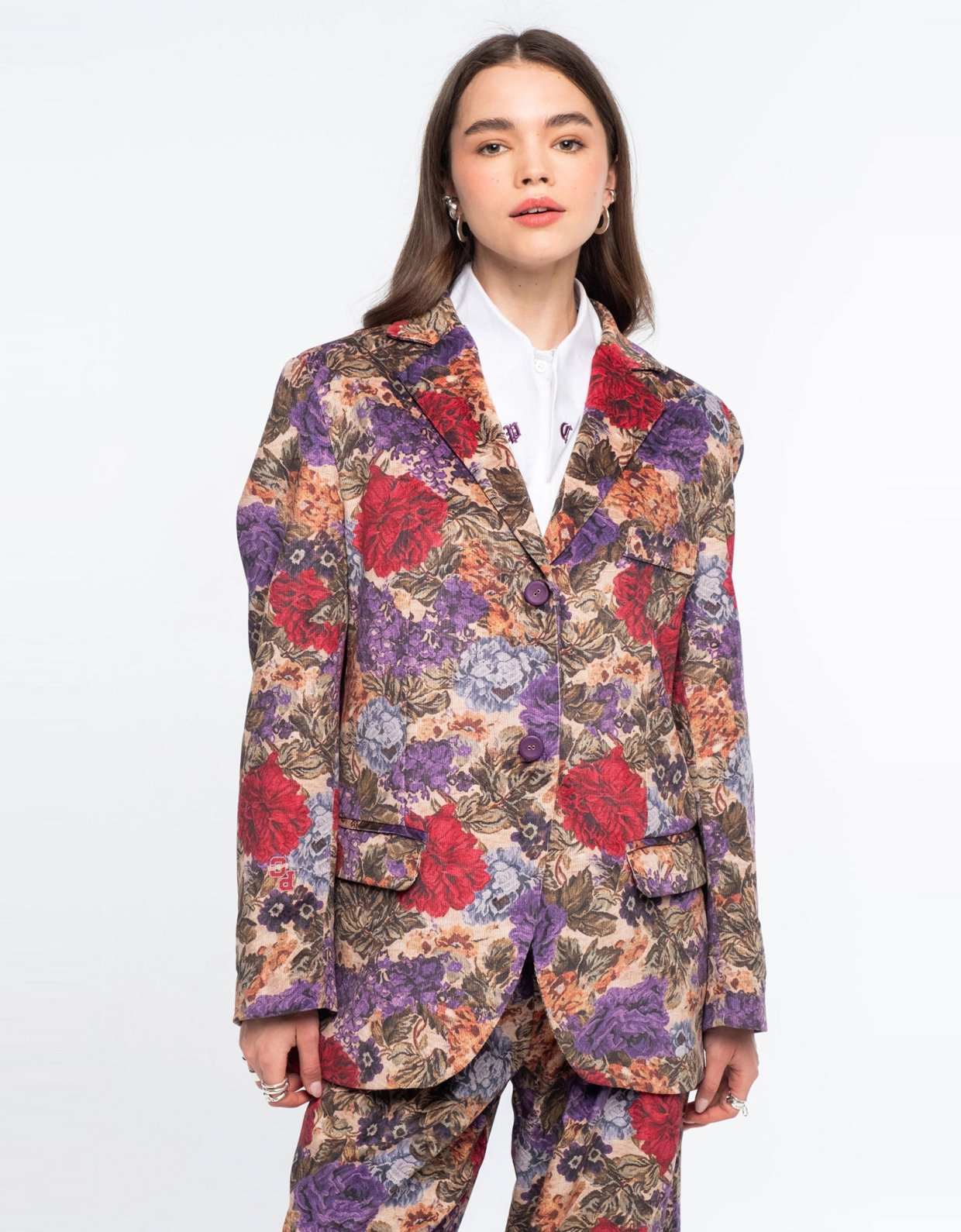 Peace and Chaos Tapestry blazer corduroy