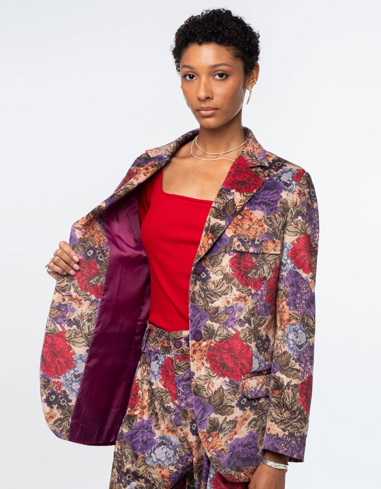 Peace and Chaos Tapestry blazer corduroy