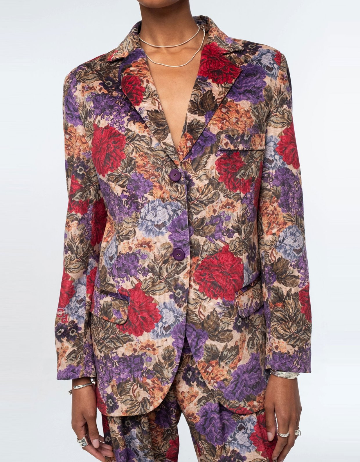 Peace and Chaos Tapestry blazer corduroy