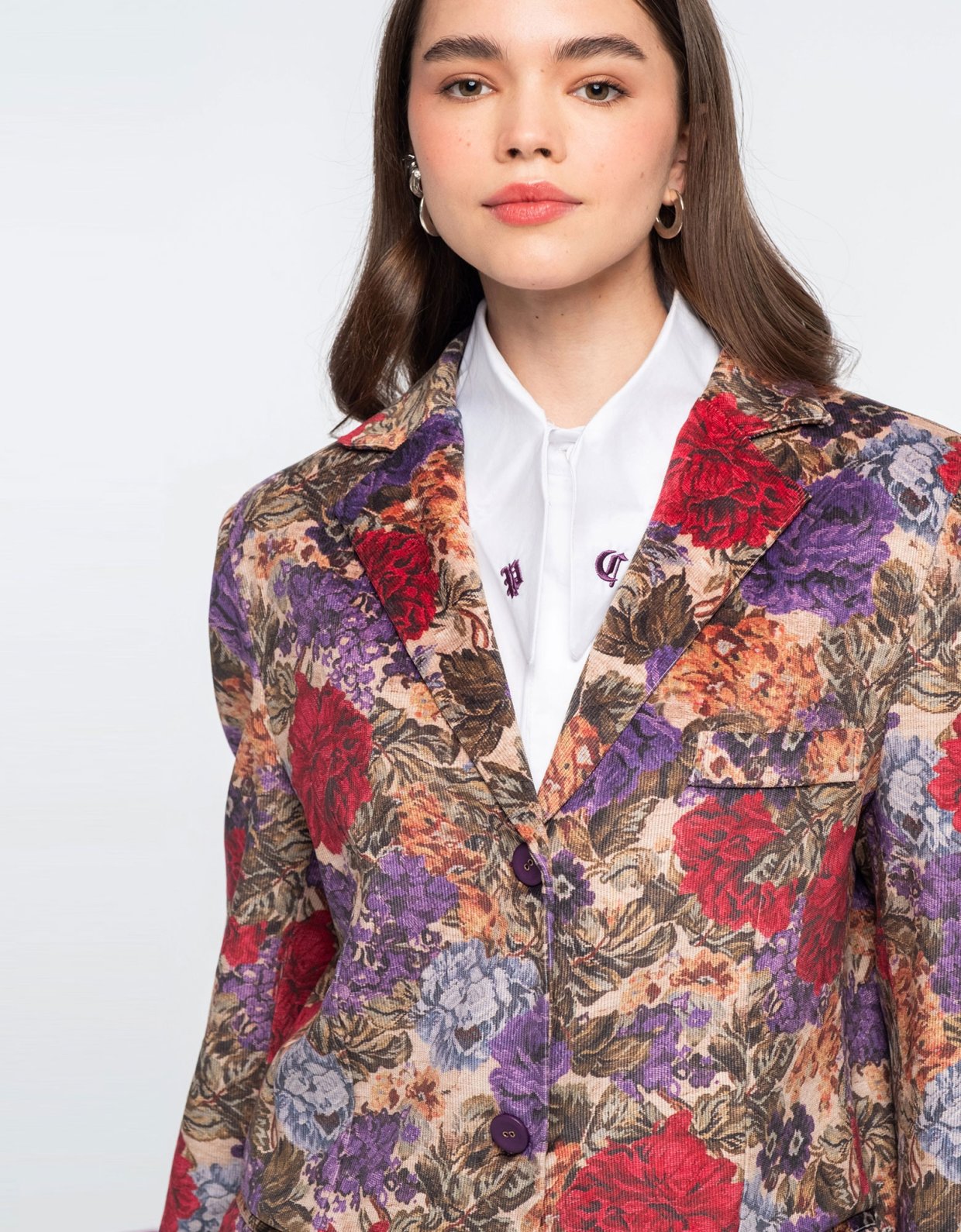 Peace and Chaos Tapestry blazer corduroy