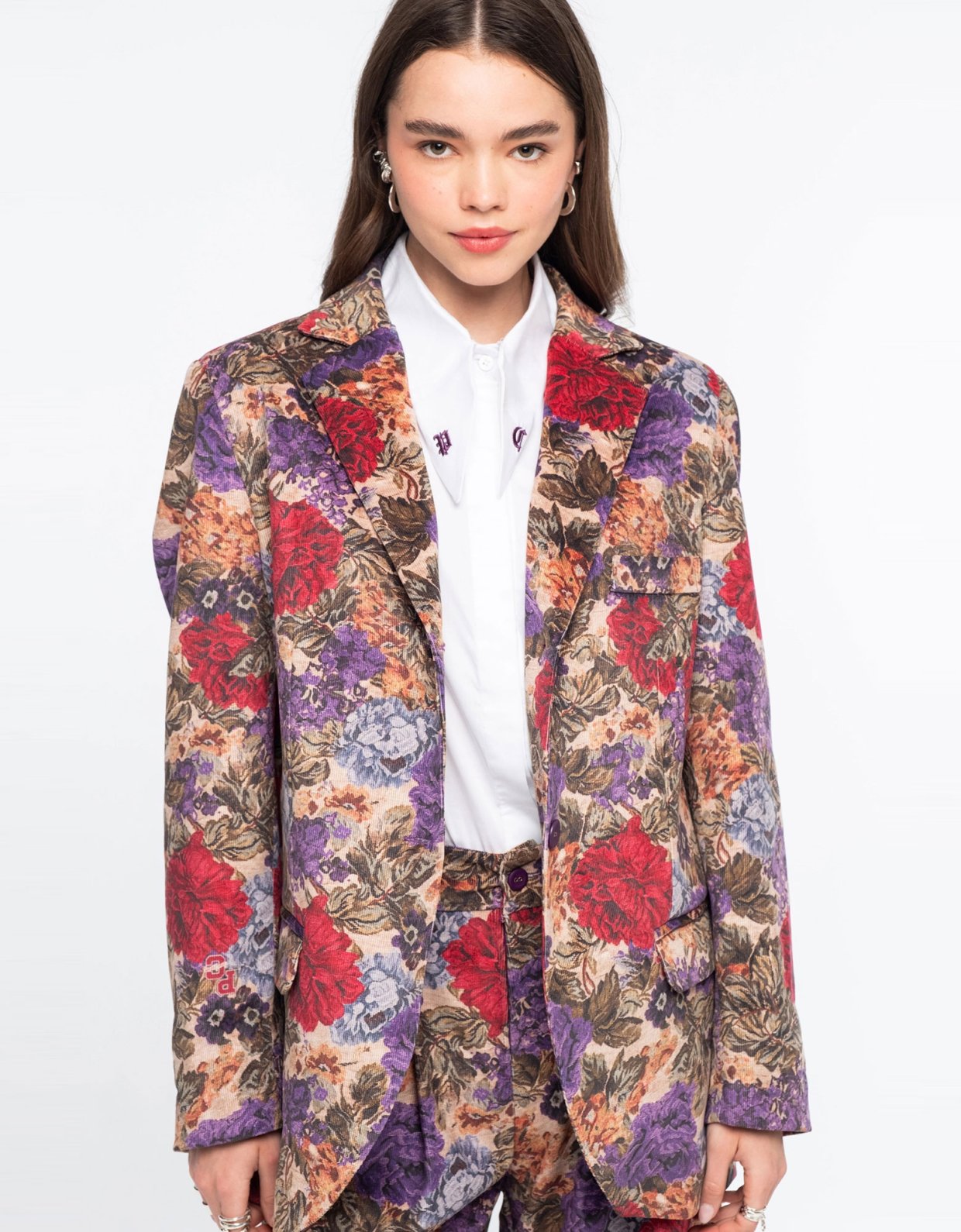 Peace and Chaos Tapestry blazer corduroy