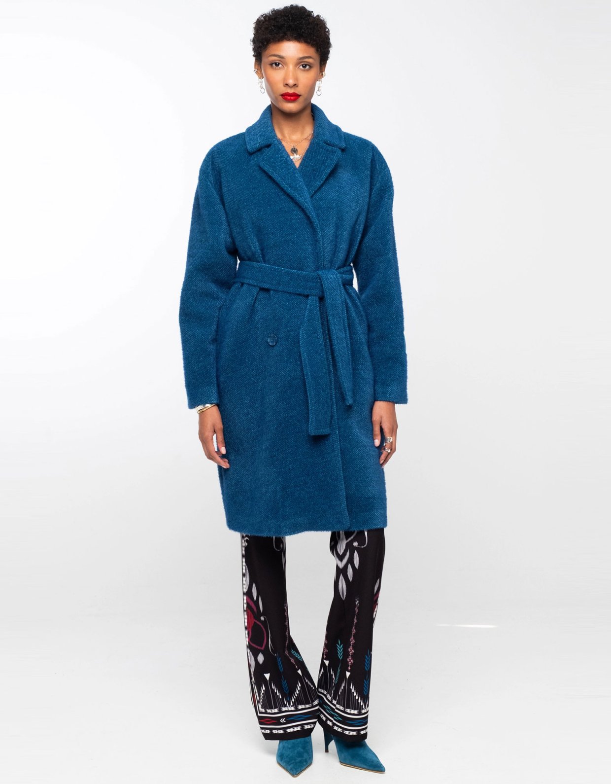 Peace and Chaos Ceremonial coat petrol